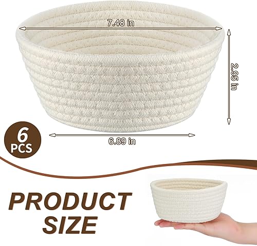 Miniatura 2 de Tatuo 6 juegos de cestas de regalo, canastas vacías de algodón tejido a granel con bolsas, cintas, conejo, dulces, huevos de Pascua, cesta para