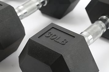 Hex Dumbbell Set, Rubber Encased Exercise & Fitness Dumbbells for Home Gym, Weights Dumbbells Set, Hand Weights for Strength Training