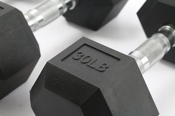 Hex Dumbbell Set, Rubber Encased Exercise & Fitness Dumbbells for Home Gym, Weights Dumbbells Set, Hand Weights for Strength Training
