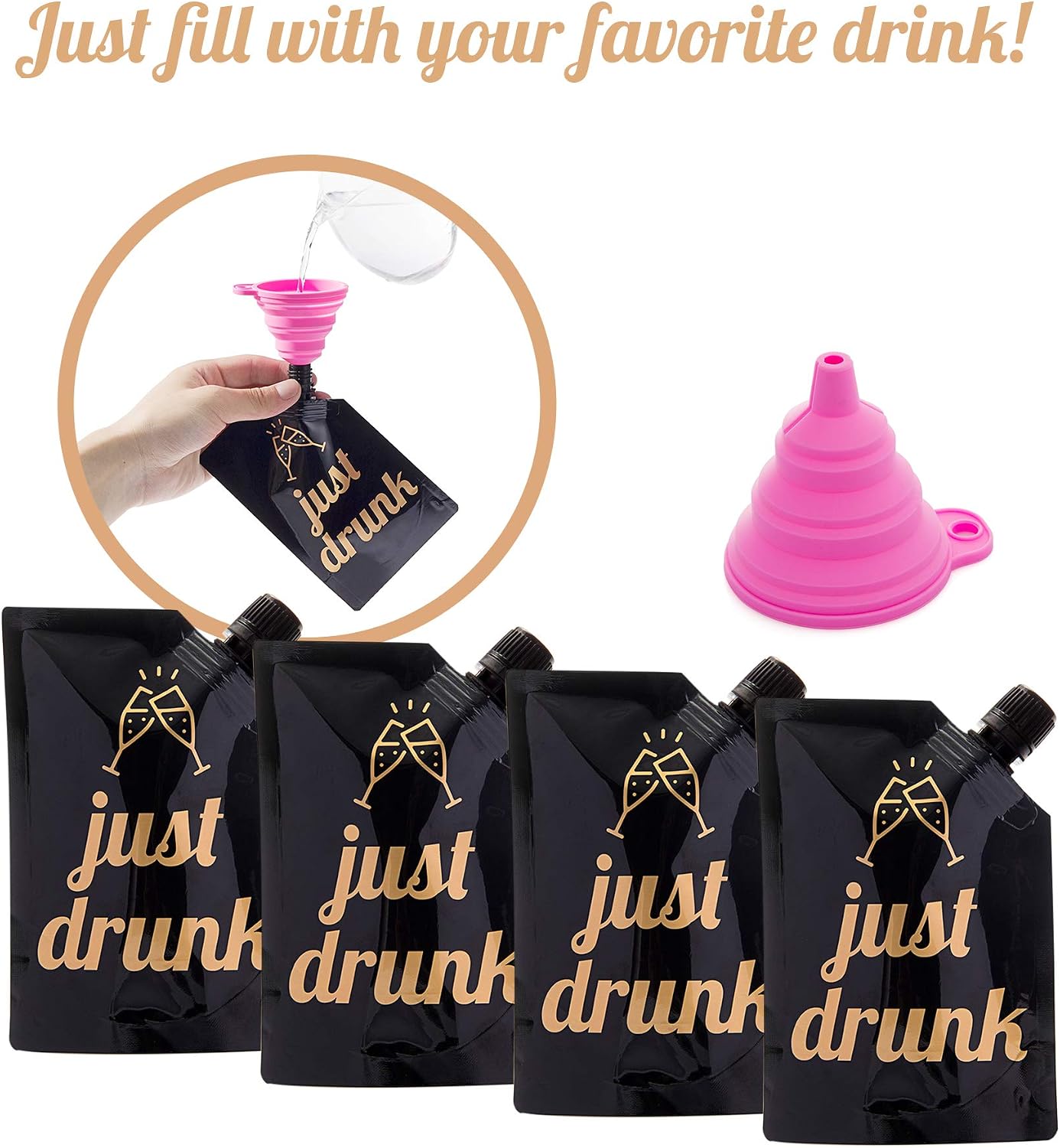 Pop Fizz Designs | Bachelorette Flask Set of 10 | Bride Tribe Disposable Flasks and 2 Bride to Be Flask for Bachelorette Party