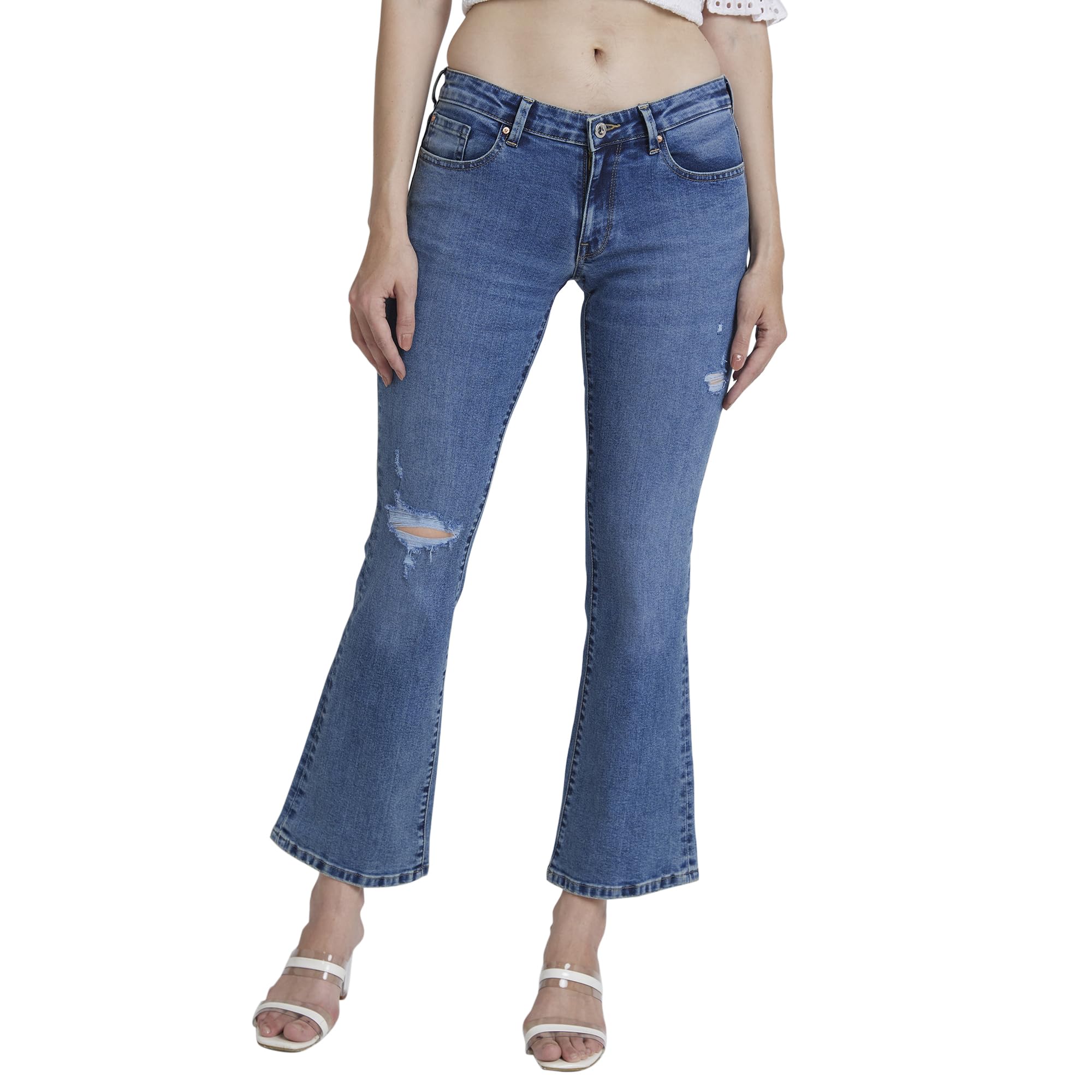 spykar Low Rise Bootcut Fit Blue Jeans for Women-picture-13