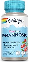 D Mannosio con Cranactin Mirtillo Rosso e Vitamina C - 60 Capsule Vegane - Integratore di dMannosio Puro - Non OGM e Verificato in Laboratorio - Solaray