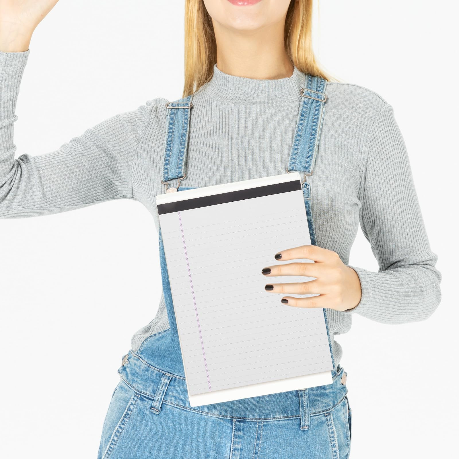 Ciieeo Blocchi per Appunti Legali A4 a Righe Blu, Set da 4 Pezzi Supporto Rigido, Carta Spessa e Liscia per Studenti, Appunti Universitari e Uso Quotidiano in Ufficio