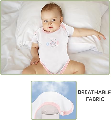 Miniatura 2 de DOKMA Paquete de 4 mamelucos rosados para bebés, set de regalo para bebé, recién nacidos y bebés, 0-12 meses