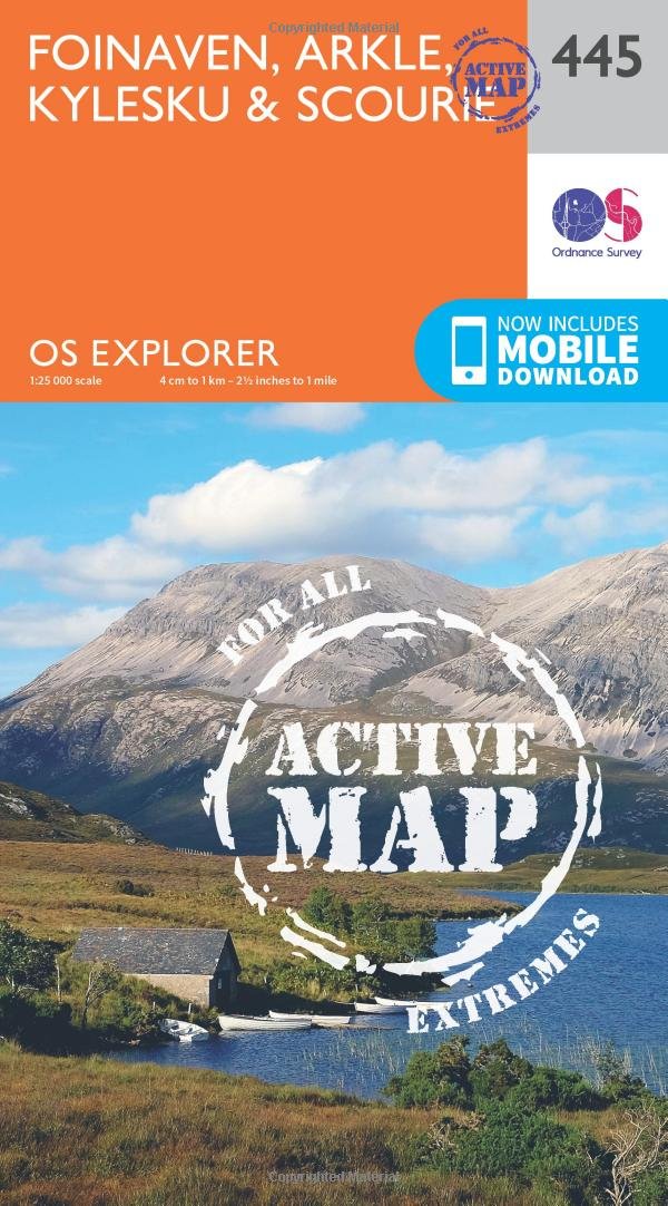 Foinaven, Arkle, Kylesku and Scourie: 445 (OS Explorer Active Map)