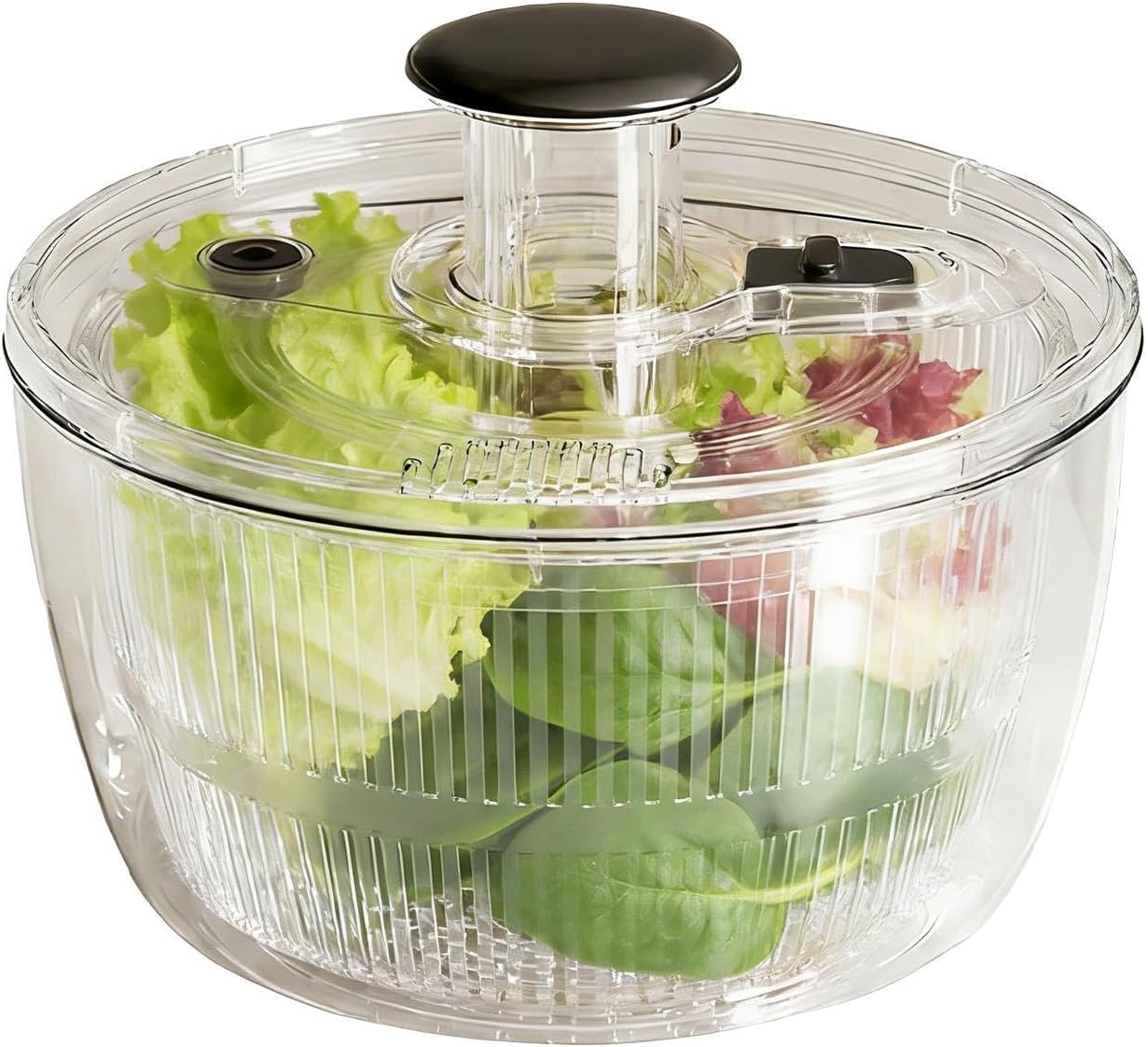 Salad Spinner, Portable, PP, Lettuce Dryer with Water Drainage Lid, Lettuce Spinner, Non-Slip Base, for Camping, Rv, Picnic, Party, Catering, Cooking