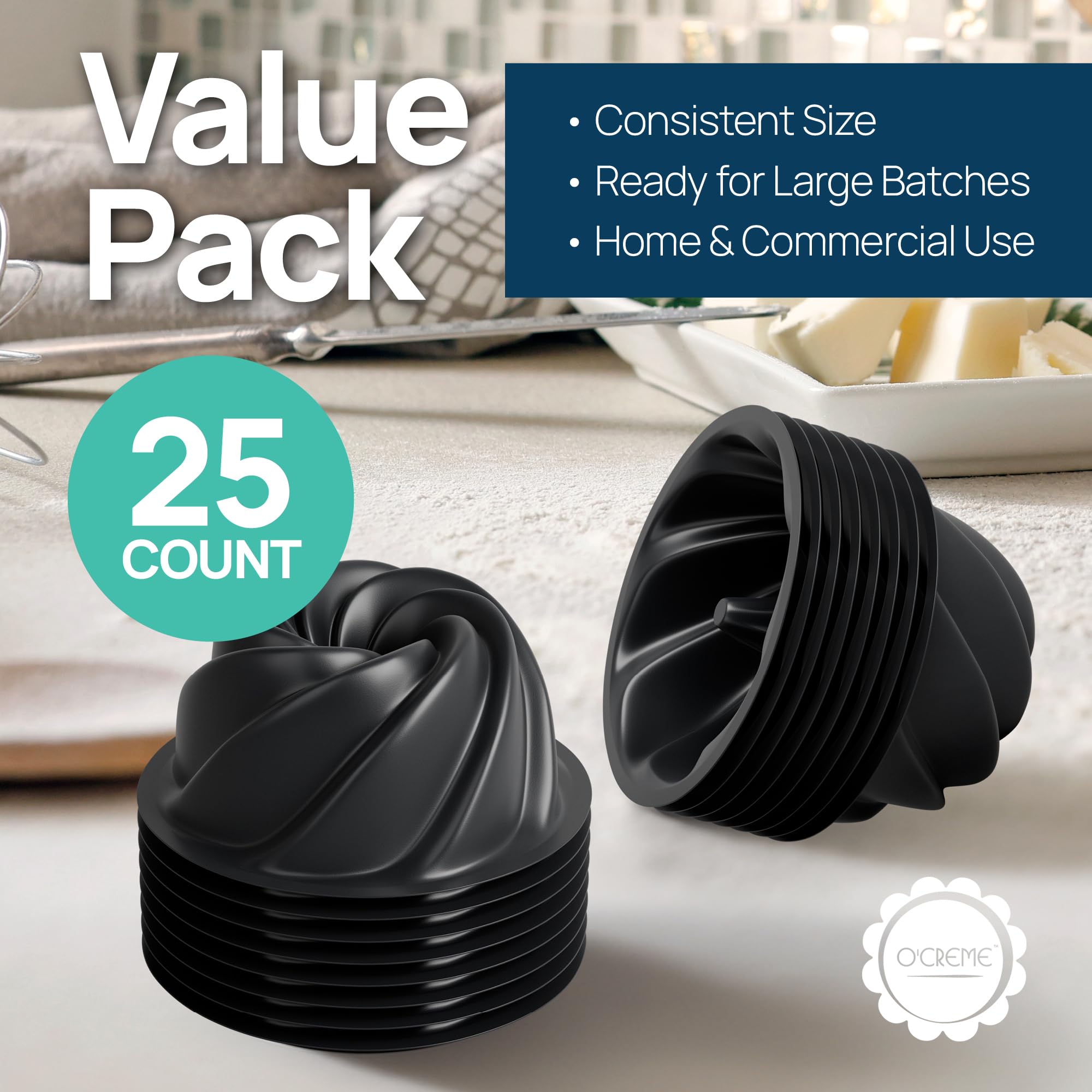 O'Creme Mini molde de plástico para hornear, molde para hornear con silicona antiadherente, moldes antiadherentes reutilizables, duradero, ligero, fácil almacenamiento para hornear y mucho más