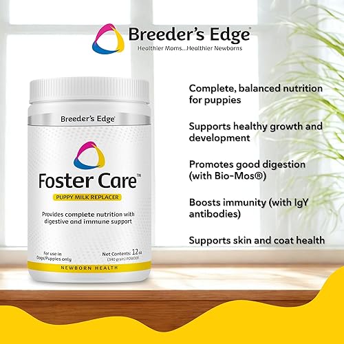 Miniatura 2 de Breeder's Edge Foster Care - Reemplazo de leche canina en polvo, suplemento nutricional completo para cachorros y perros, apoya el sistema digestivo
