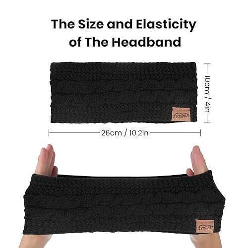 Miniatura 4 de ZYXBBD Winter Headbands for Women Ear Warmer-Ear Warmers for Women Knit Headbands Thicken Elastic Ear Muffs Winter Women for Outdoor Sports,Skiing,