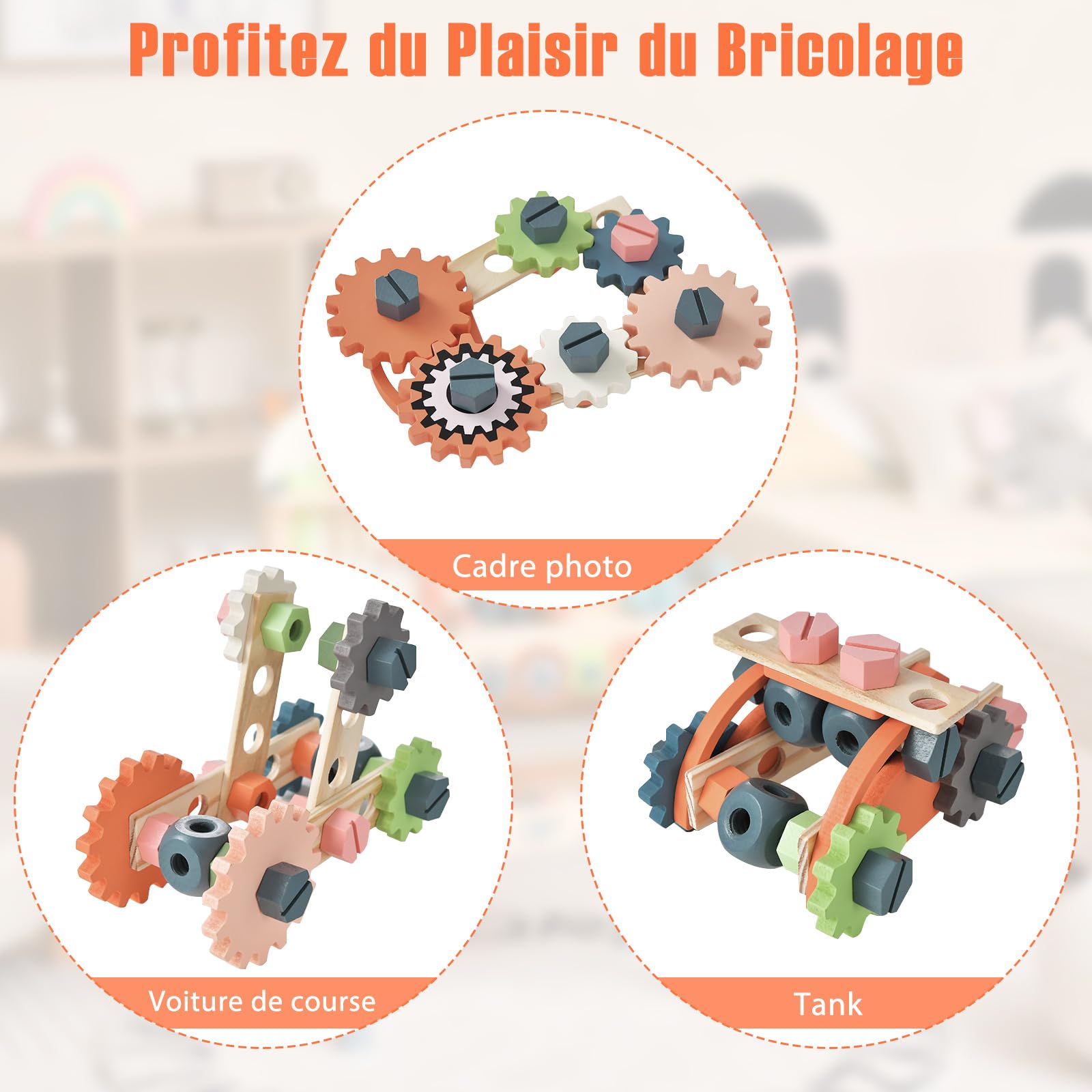 GOPLUS - Juguete de banco para niños, juego de imitación con 53 piezas, accesorios multicolor, banco de madera con estante de almacenamiento, juguete educativo para niños y niñas de 3 años