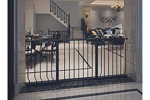 Regalo Home Accents Extra Wide Baby Gate Tension Indoor Safety Gates Black...