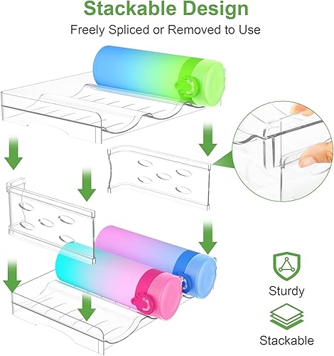 Miniatura 2 de DIFEN Organizador de botellas de agua, soporte apilable para botellas de agua para armario, cocina, despensa, refrigerador, estante de