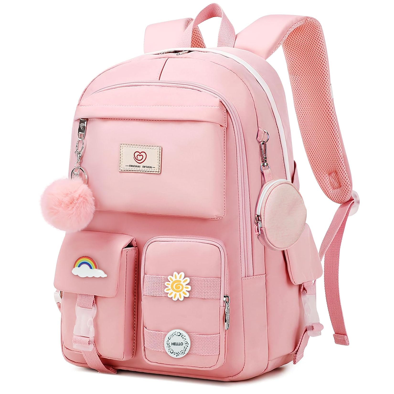 School Backpack For Girls - Cute Girls Backpack For Teens Women College Middle High School - Students Bookbag Travel Daypack,18″ Multifunctional Large