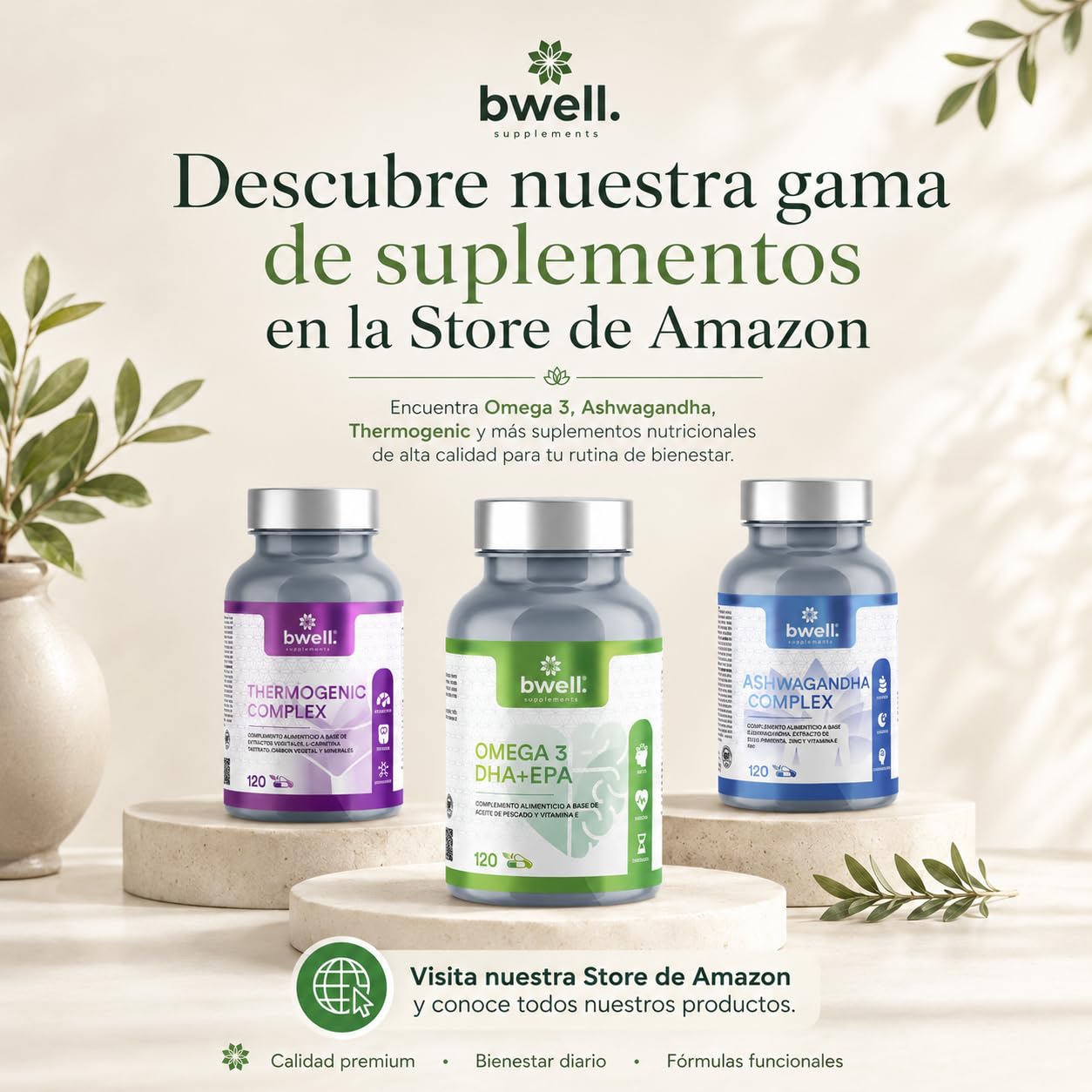 Omega 3 Capsulas Certificado IFOS 500mg EPA + 1000mg DHA 1500mg Alta Concentracion por Dosis + Vitamina E 120 Uds para 4 Meses – Apoya Memoria Vista Corazon y Defensas sin OGM - BWELL