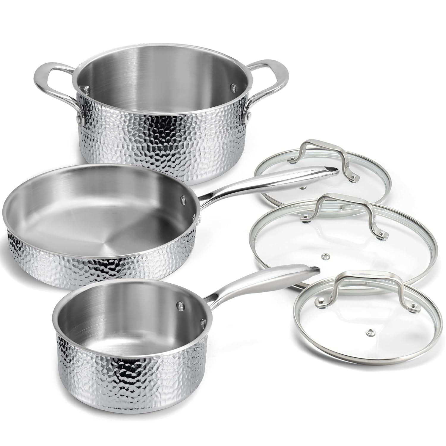 Buy Meythway Pots and Pans Set, 6 Pieces TriPly Stainless Steel
