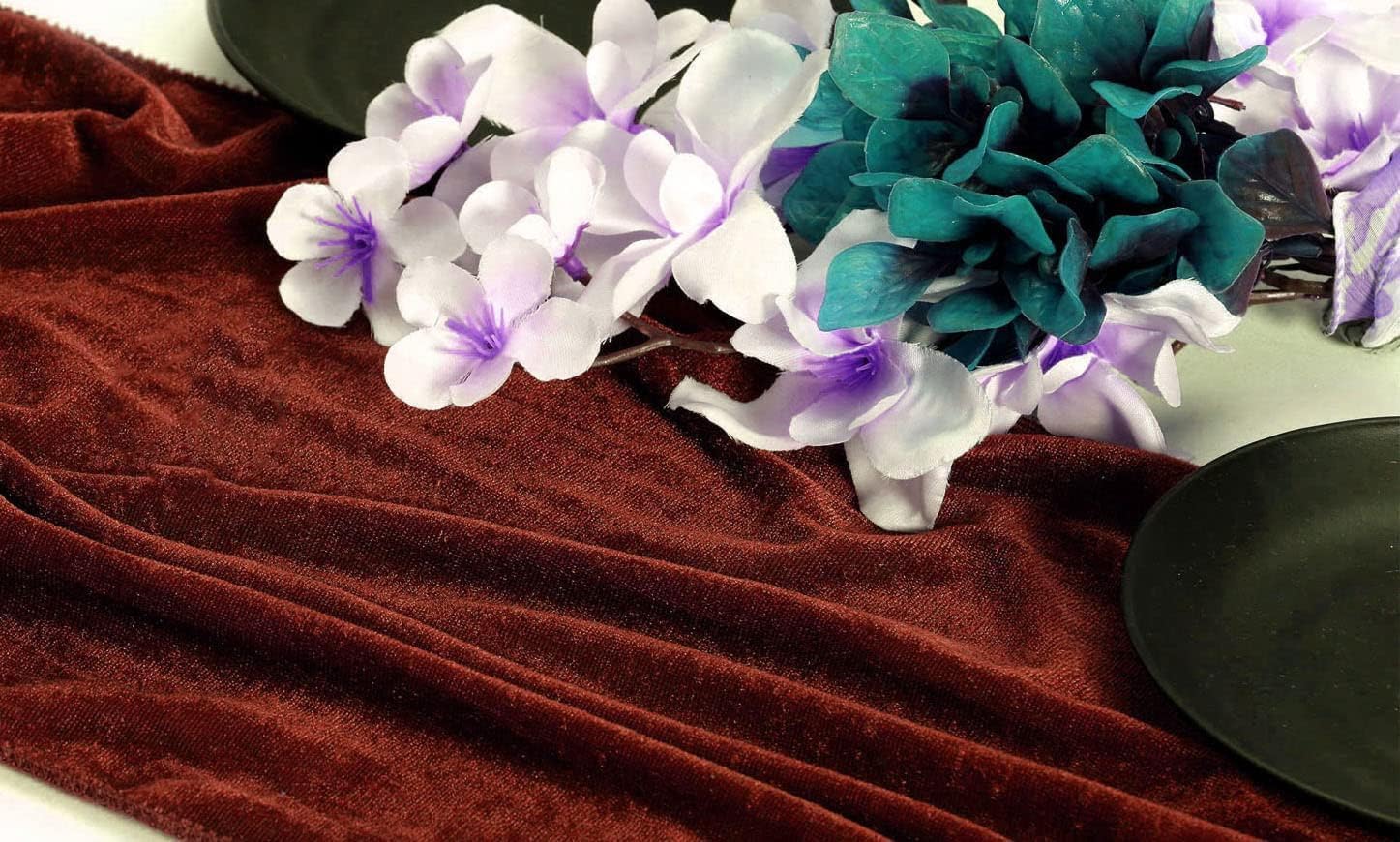 MDS 10 Pack 10ft Velvet Table Runner 29 x120 Inches Long Wedding Runner Romantic Rustic Table Runner for Wedding Decorations, Birthday Parties, Bridal Shower Party Arch Decor – Rust