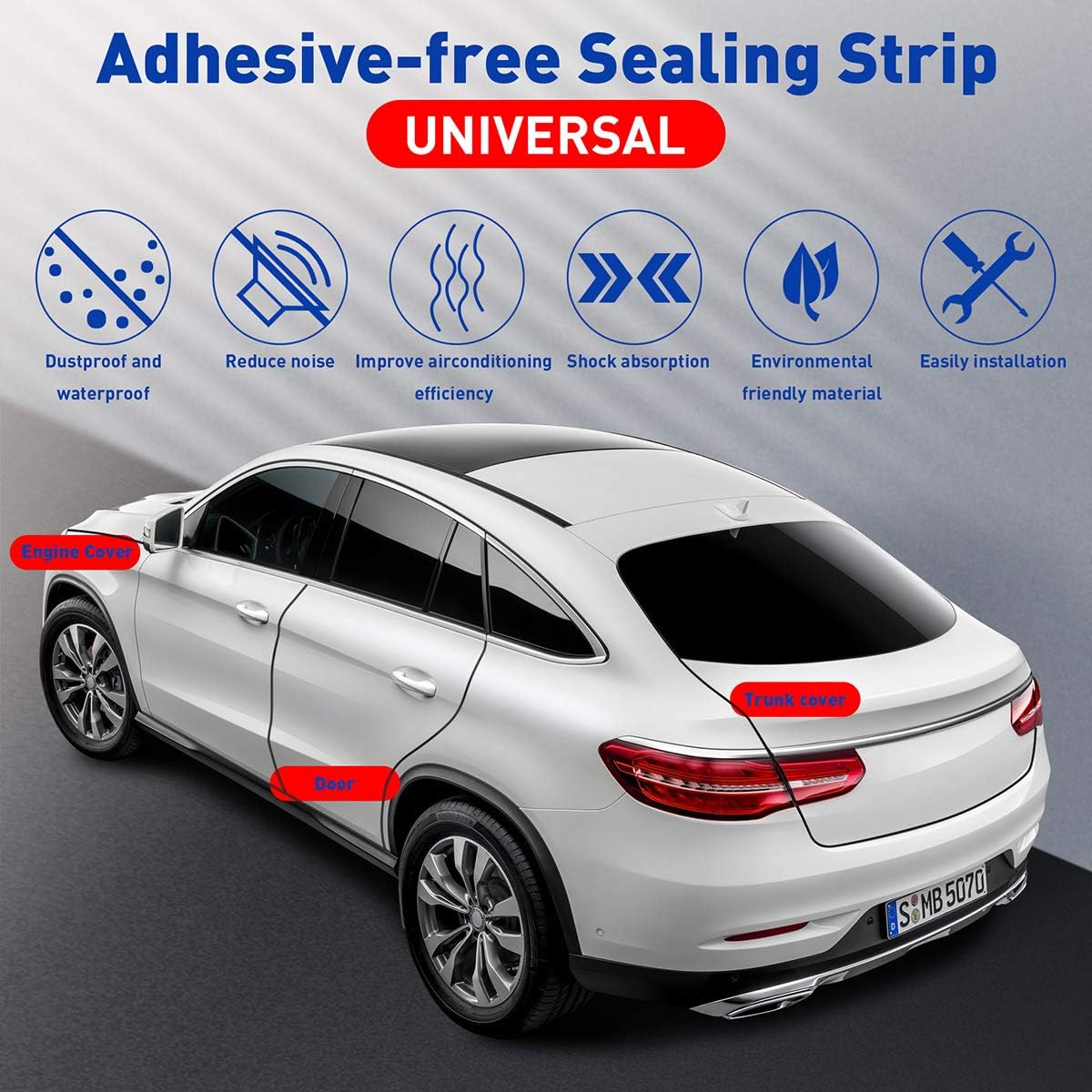 Car Door Edge Guards,Rubber Seal Protector U Shape Edge Trim Door Edge Protection Fit for Most Car (16FT, Black)
