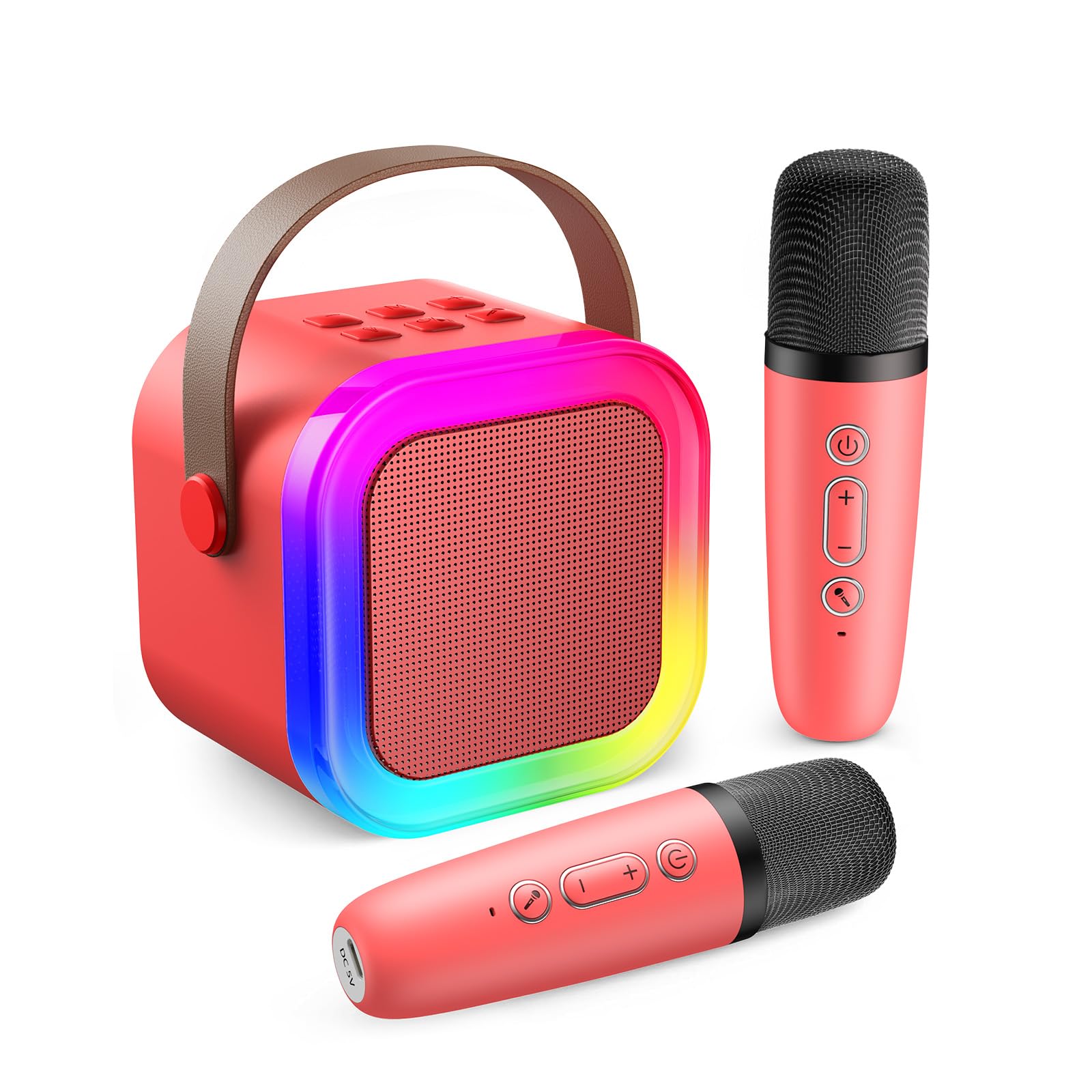 Fede Karaoke per Bambini, Regalo Bambina 3-12 Anni Microfono Bambini Giochi Regali Bambina 3-12 Anni Karaoke con 2 Microfono Bluetooth Giocattoli Regalo Bambino 3-12 Anni