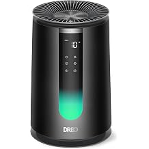 DREO Air Purifier for Home, AHAM VERIFIDE Air Cleaner for Bedroom, Pets, Smoke, Dust, Pollen &amp; Odors, PM2.5 Monitor, Auto, Turbo &amp; HEPA Sleep Mode, 4 Speeds, Scent Diffuser, DR-HAP008 Black (Dreo 338)