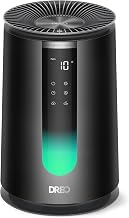 Purificador de aire para el hogar, AHAM VERIFIDE Limpiador de aire para dormitorio, mascotas, humo, polvo, polen y olores, monitor PM2.5, modo de suspensión automático, turbo y HEPA, 4 velocidades, difusor de aromas, DR-HAP008 (Dreo 338)