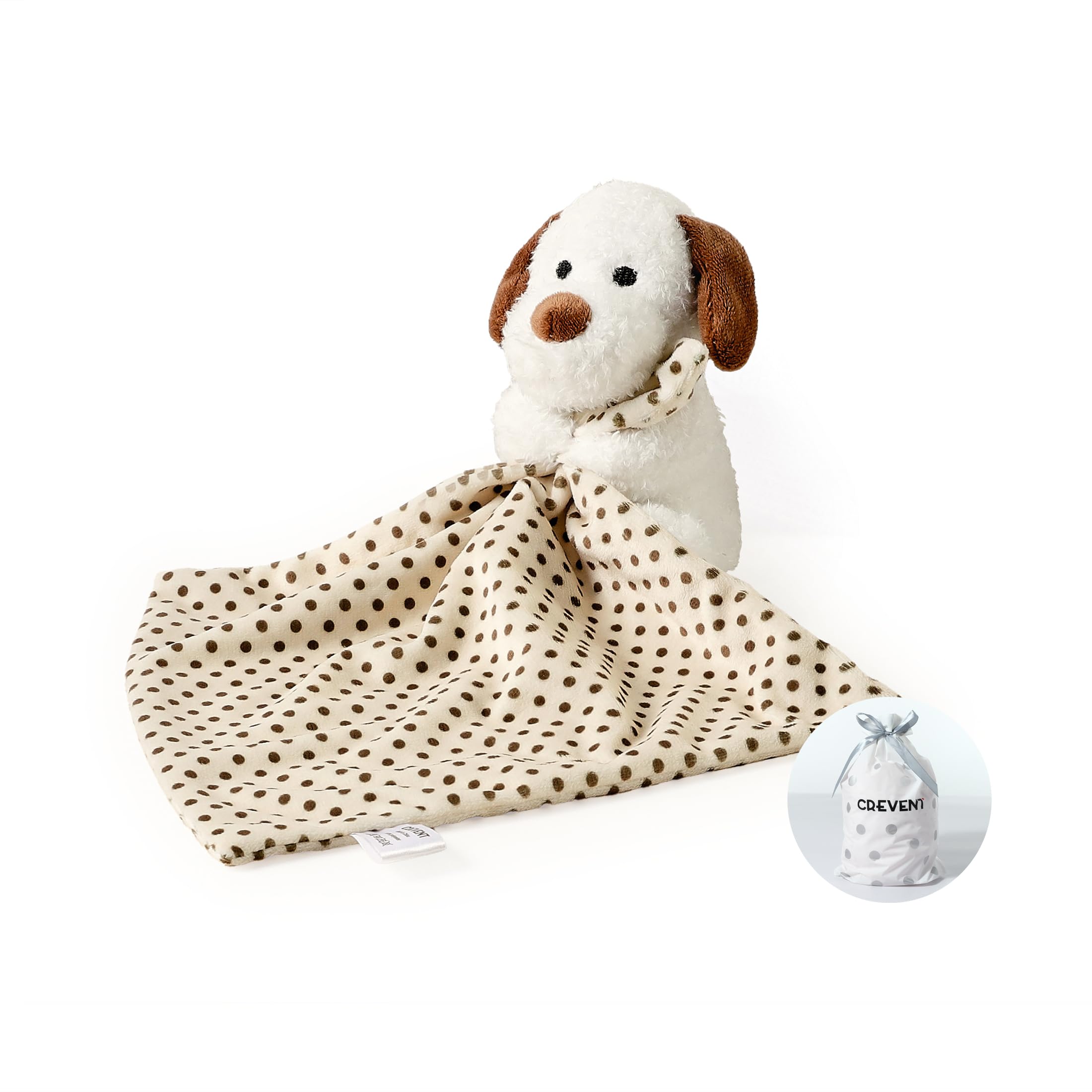 CREVENT Soft Plush Animal Face Security Blankets for Boys and Girls, Great Gifts for Birthday Baby Shower - Hugging Dog