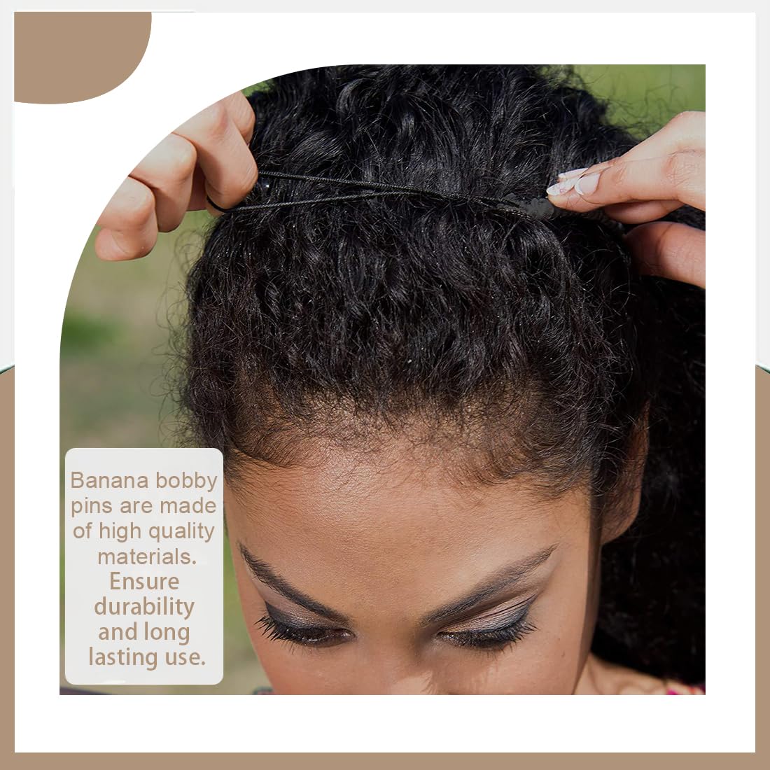 2 Pezzi Clip Per Capelli A Banana Per Donna 30 Denti Con Doppio Pettine Estensibile Clip A Banana Pettini Decorativi Per Capelli Spessi Ricci Naturali Crespi Ondulati (Nero)