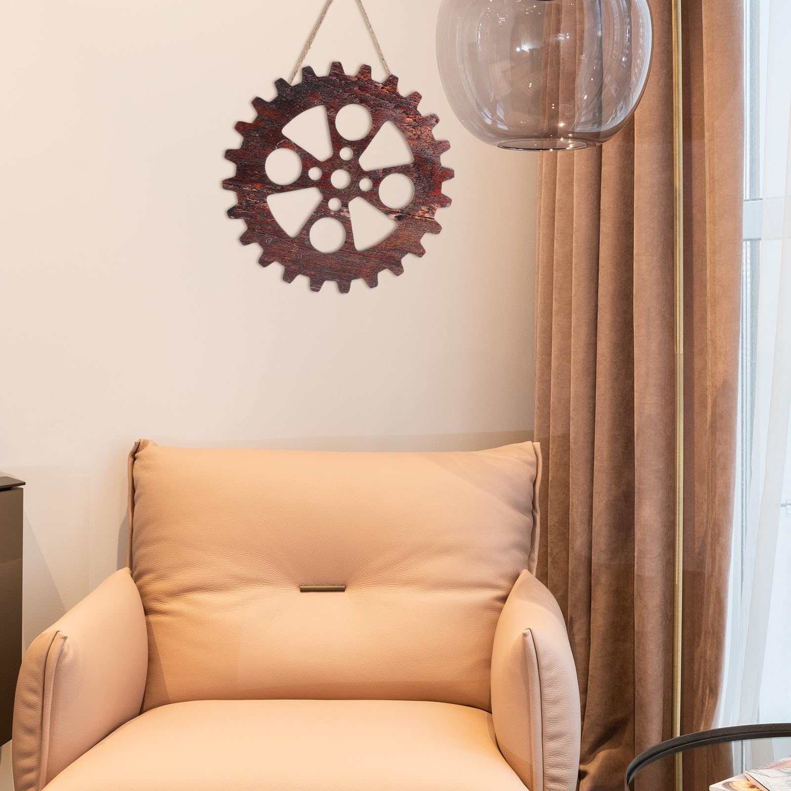 OSALADI Holzrad Wandbild 4 Stück Vintage Industrie Stil Robust für Zuhause und Wohnräume als Dekorativer Wandschmuck