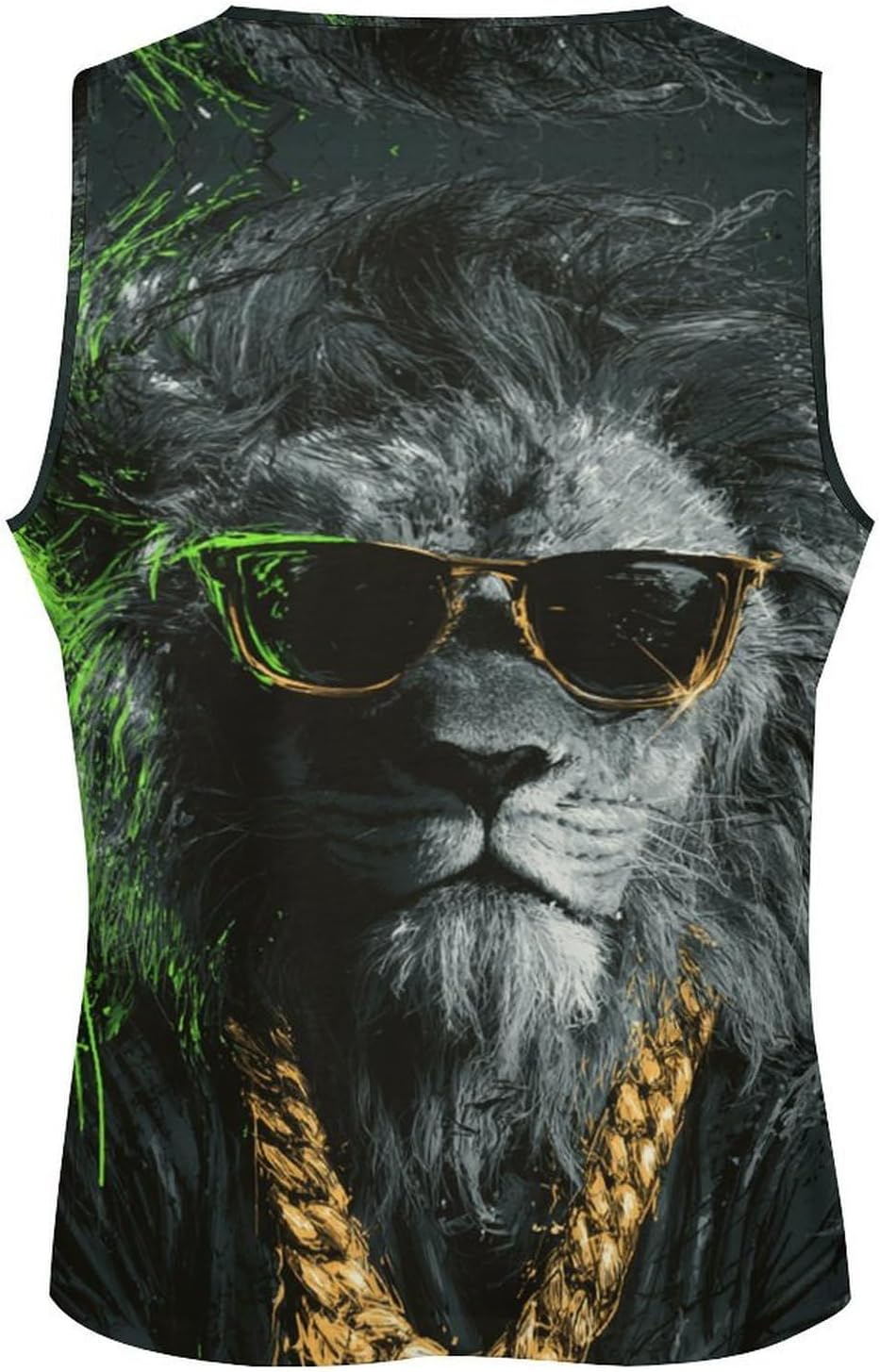 Wearing Sunglasses Men's All Over Print Muscle Tank Top Sleeveless V Neck Workout Gym Casual Sports Tee S‑5XL