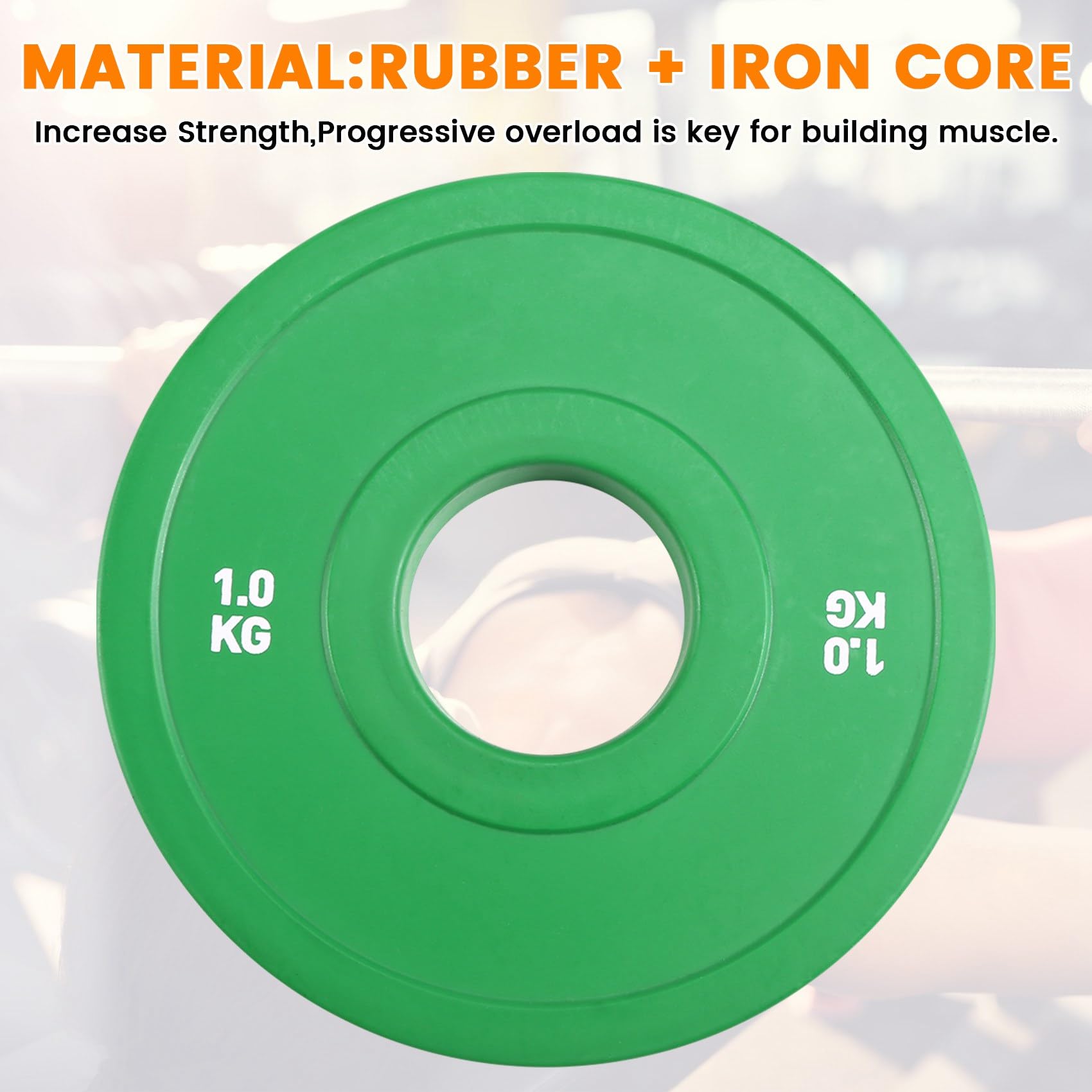 2X Gym Micro-Type Plates Hantle Talerze Gumowe Ułamkowe Talerze Dodatek Otwór 50,4 mm 1,0 Kg