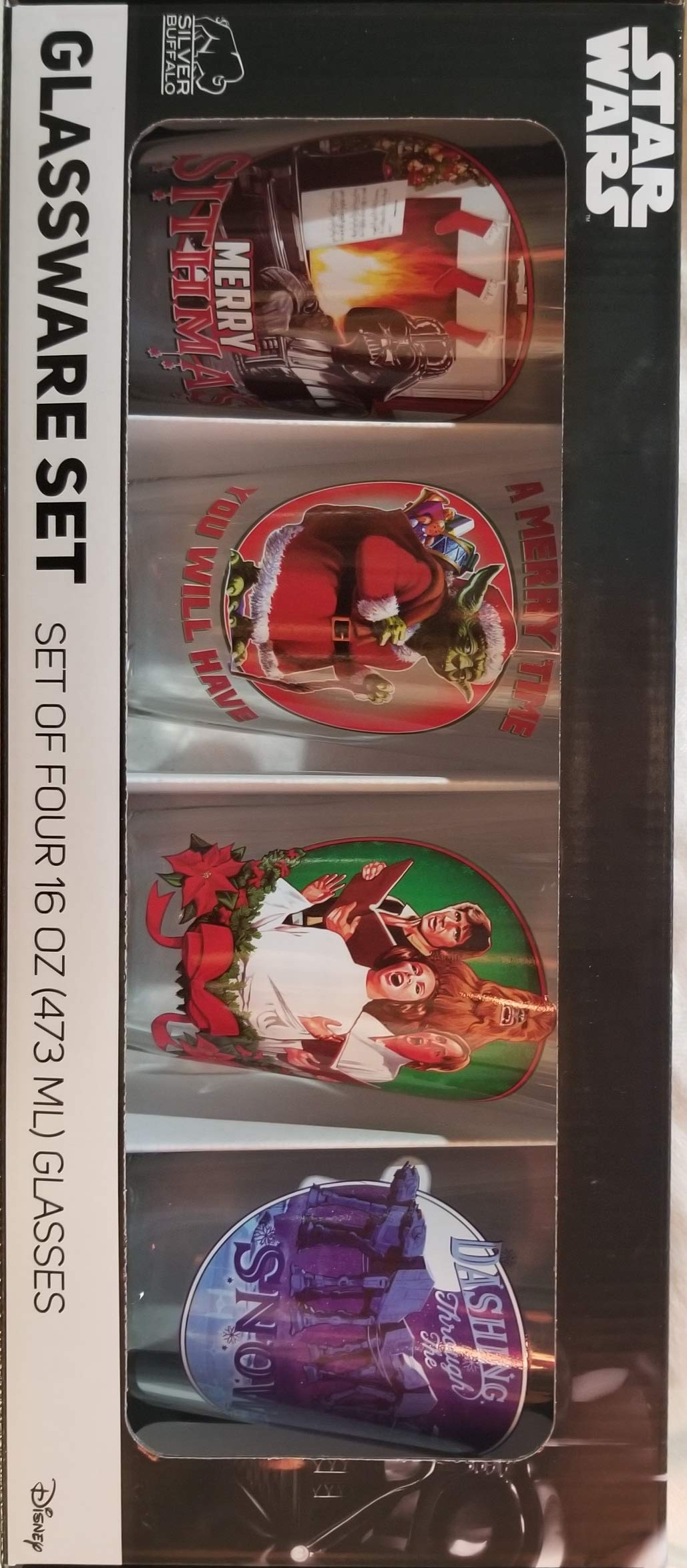Star Wars Glassware Set, Set of Four, 16 oz (473ml) glasses