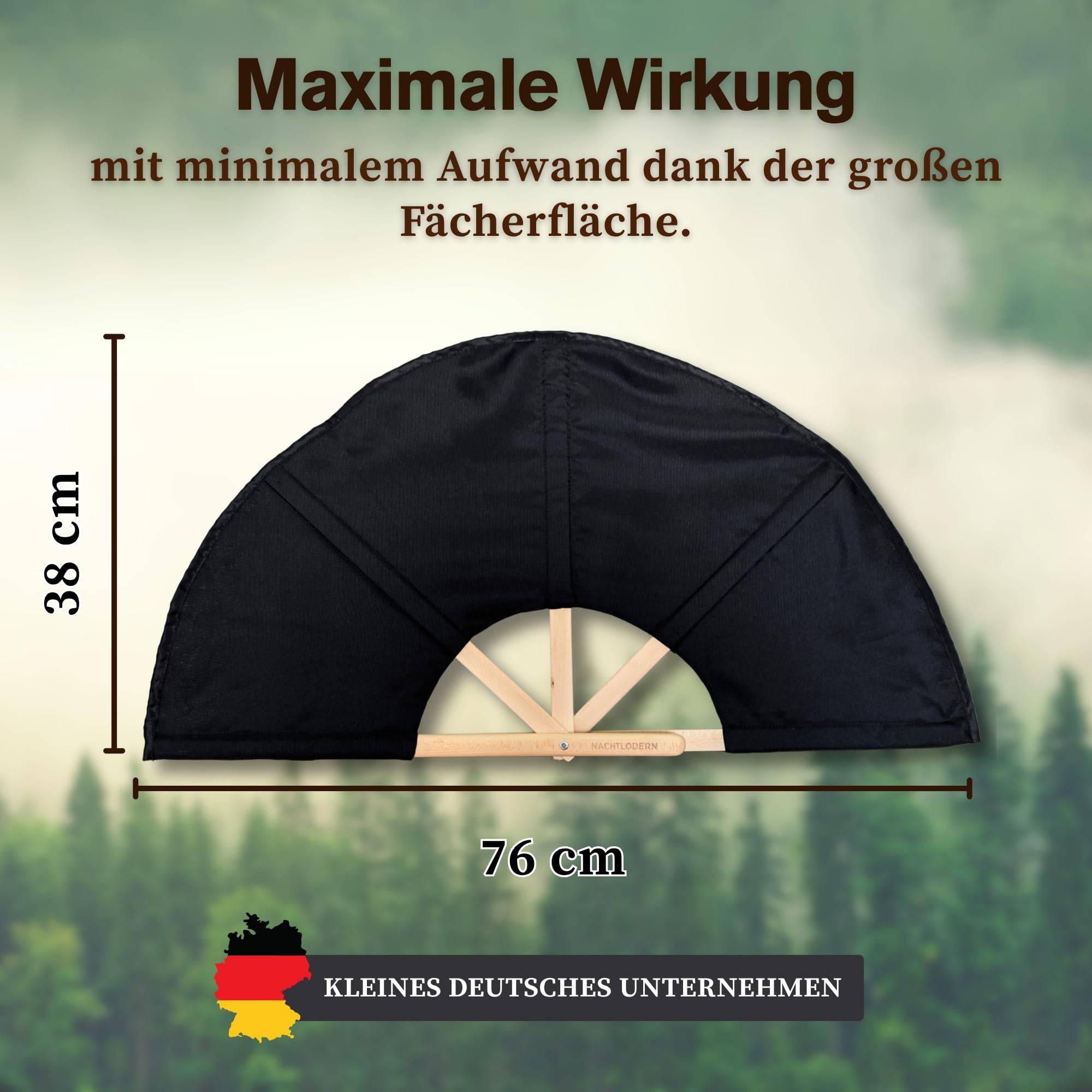 Sauna Fächer aus Naturholz & Baumwolle | Edler Saunawedel für Aufguss & optimale Hitzeverteilung | Handfächer für Wellness & Spa | Hochwertiges Sauna Zubehör