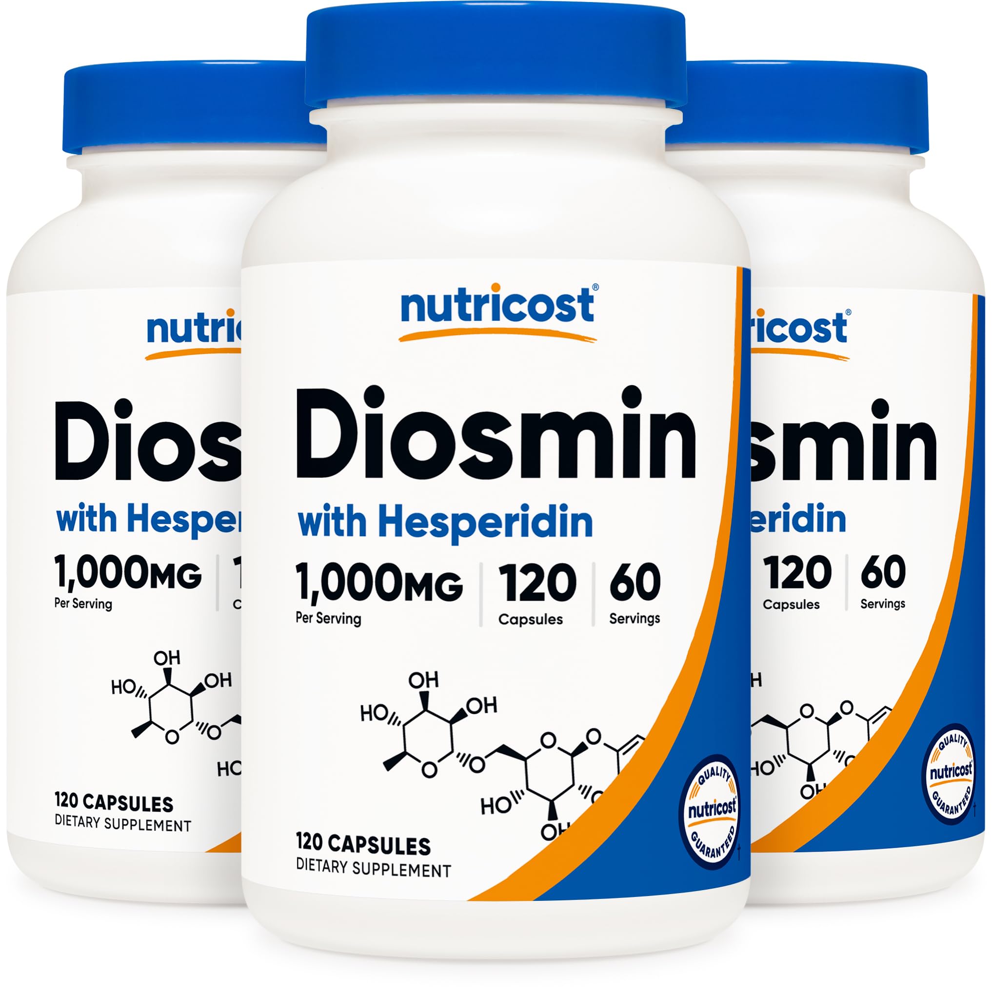 Nutricost Diosmin with Hesperidin (1000mg) Complex 120 Capsules, Vegan (Pack of 3) 120 Count (Pack of 3)