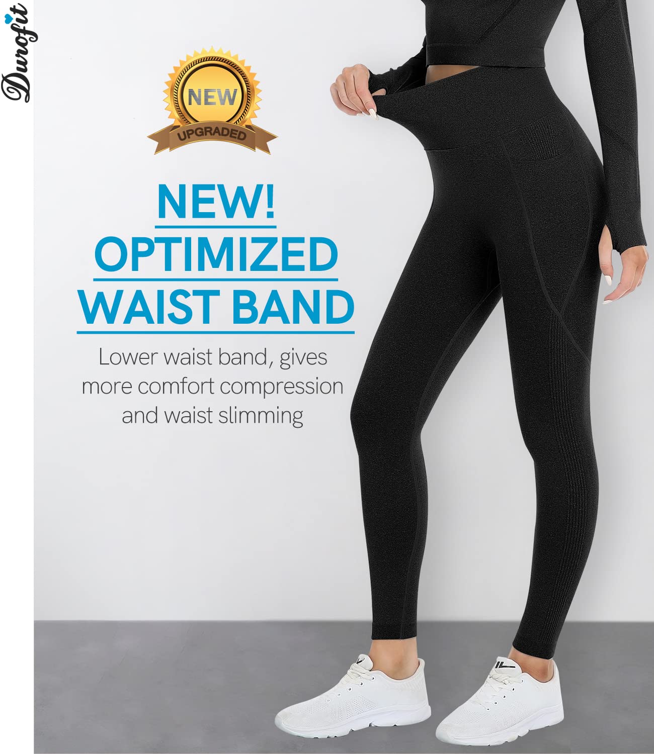 DUROFIT Leggins Donna Push up Leggings Sportivi Vita Alta Anticellulite Pantaloni Palestra per Fitness Yoga Pant