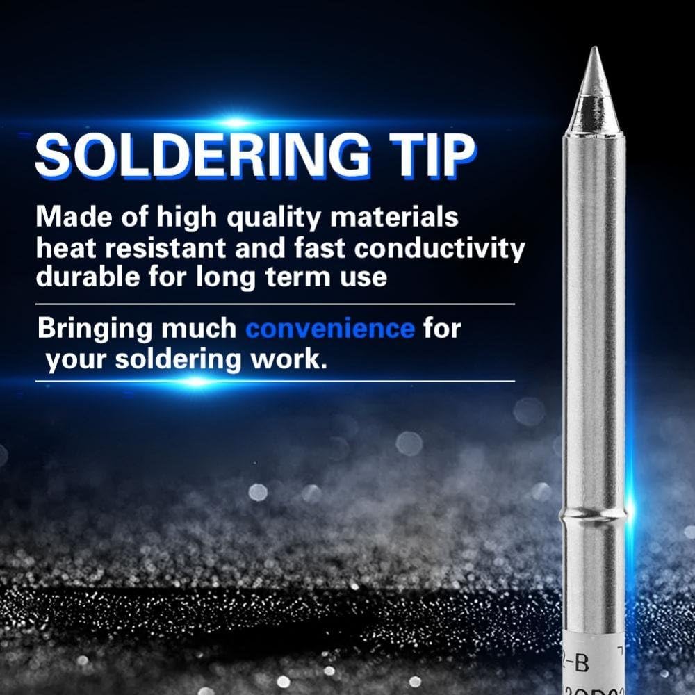 T12 Soldering Iron Tips, 10 Types Solder Iron Tips Replacement Soldering Station Tool for FX-951 Rework Station (T12-B)