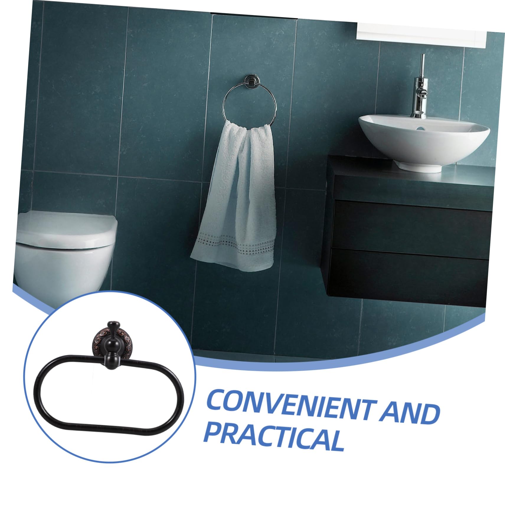 Veemoon Aro para Toalla Ovalado Toallero De Pared Moderno Toallero Retro para Baño para Colgar Casa
