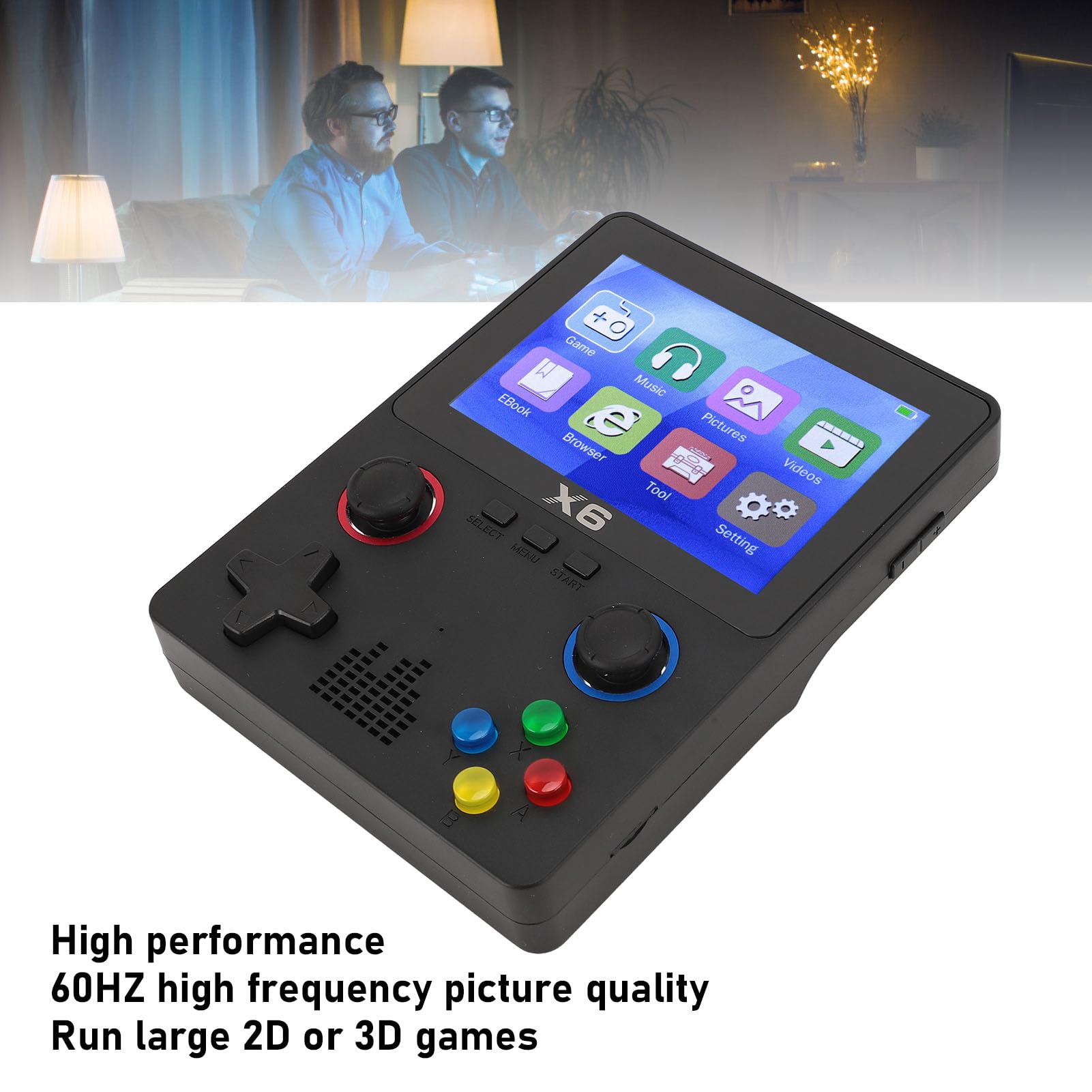 Console di gioco retrò portatile Sustvita con scheda di memoria 32G, console di gioco portatile con 11 emulatori e display IPS da 3,5 pollici (Negro)