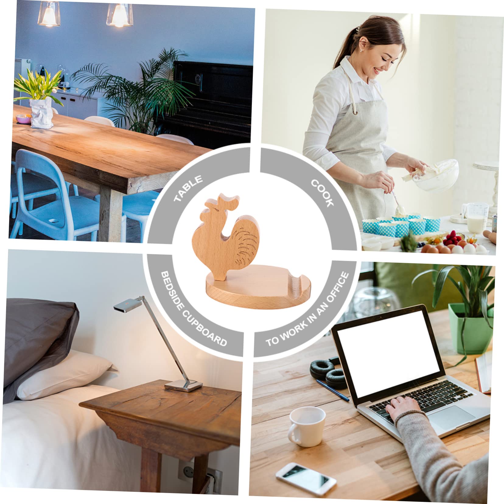 Hemobllo 2pezzi Supporto Telefonico Legno Per Scrivania Porta Tablet e Smartphone Creativo Con Design Animali Per Casa e Ufficio Per Decorare Tuo Desktop