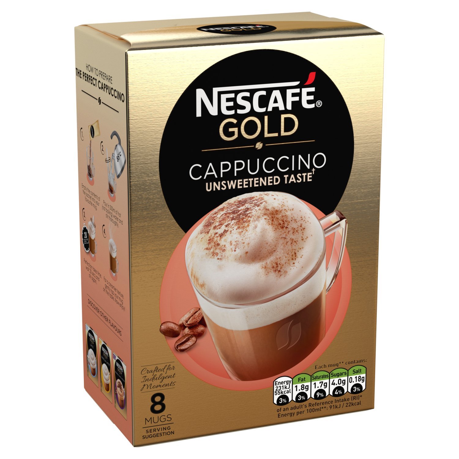 Buy Original Nescafe Gold Cappuccino Unsweetened Taste Coffee Sachets