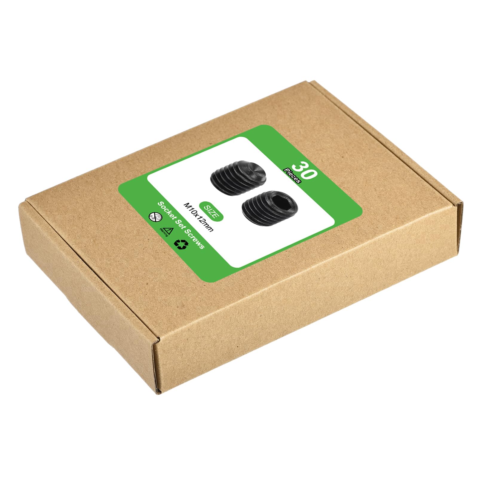 QUARKZMAN Viti A Testa Cieca A Brugola, 30Pz M10x12mm Metriche - Viti A Testa Cieca A Brugola In Acciaio Al Carbonio A Punta Tronca, Per Riparazione Strumenti Compatti, Macchinari (Nero)