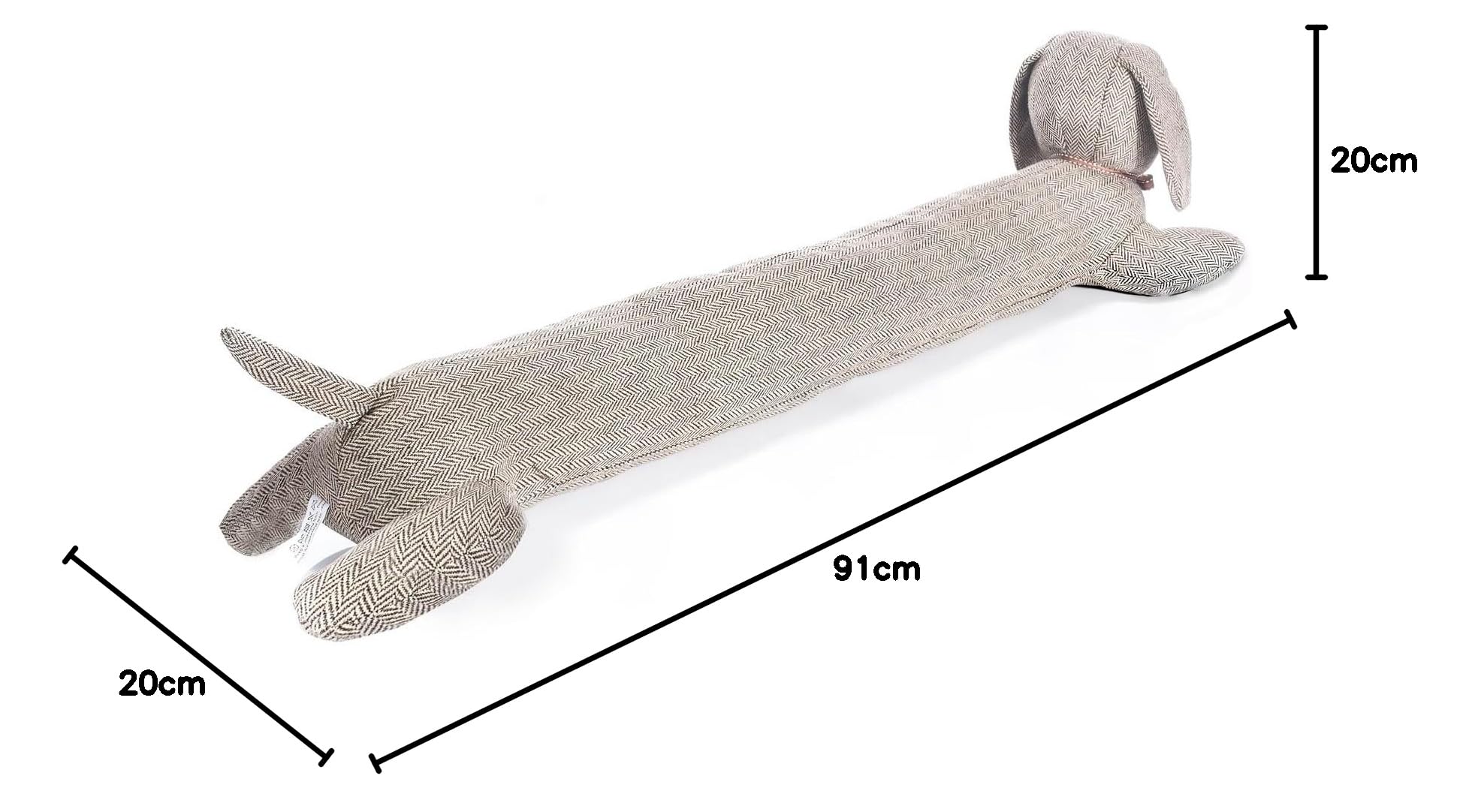 Dackel Zugluftstopper Zugluftrolle XXL - Zugluftstopp Türstopper Türabdichtung Zugluft Durchzug 91cm