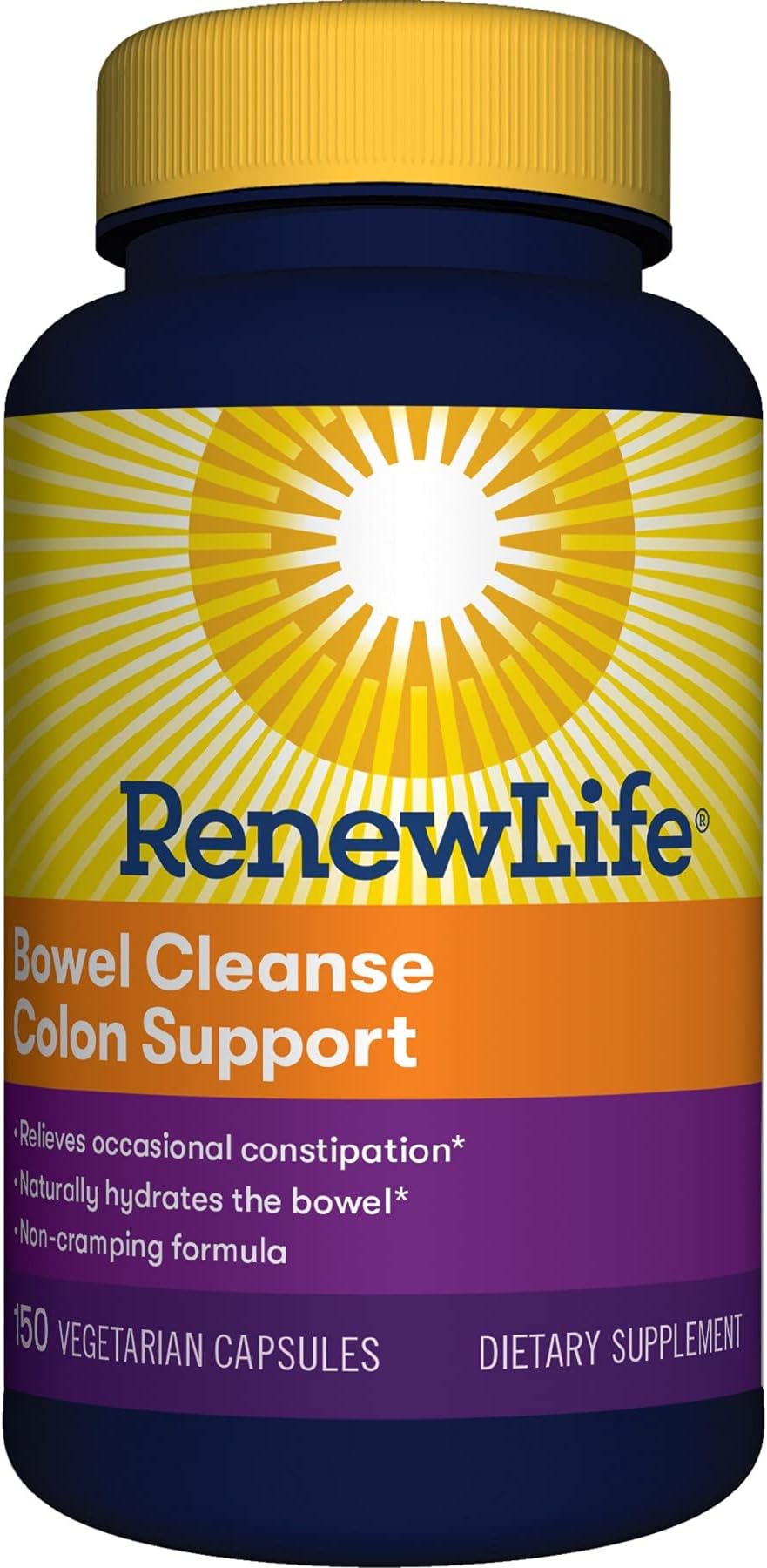 Renew LifeAdult Cleanse - Bowel Cleanse Colon Support, Constipation Relief - Dairy & Soy Free - 150 Vegetarian Capsules