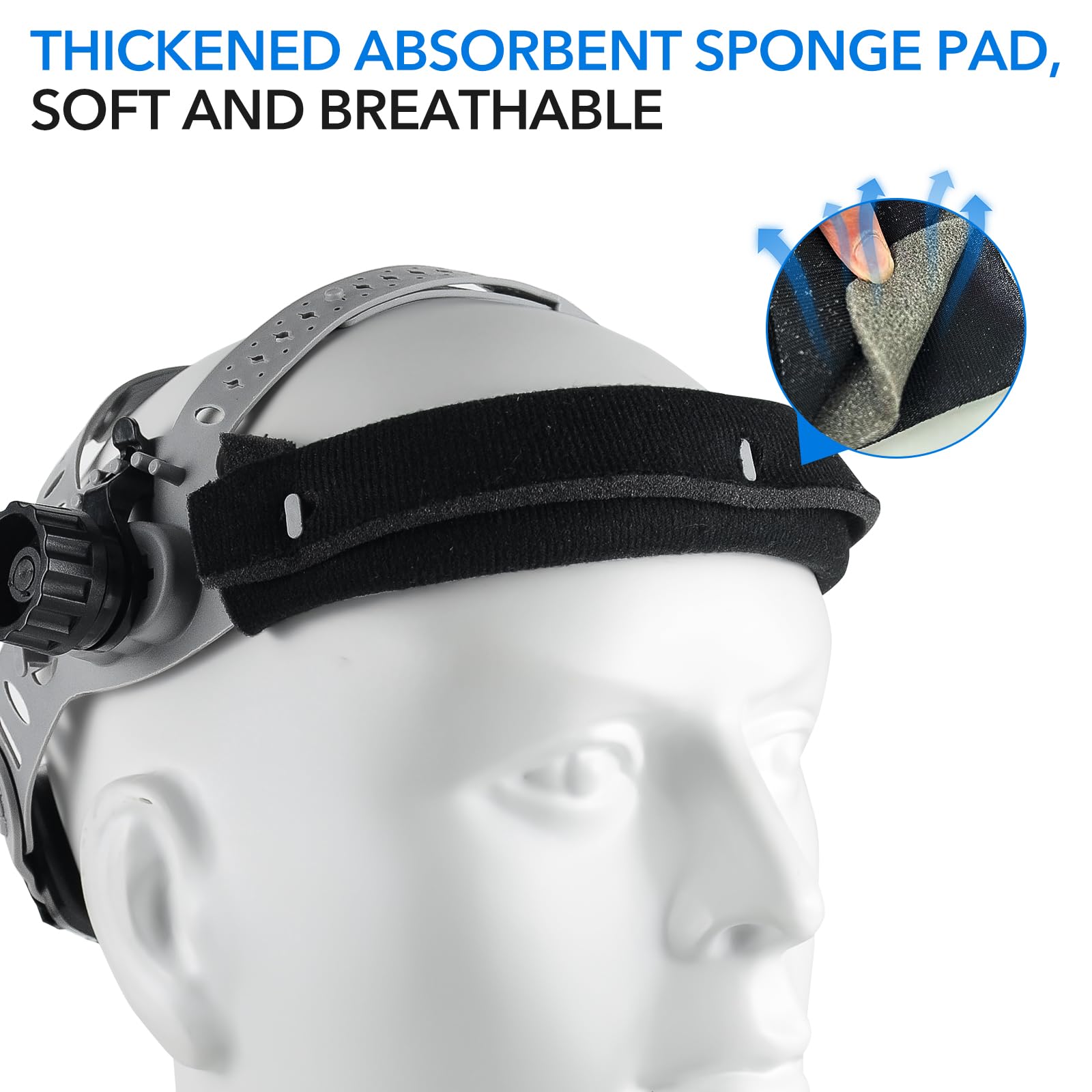 TRQWH Casco de soldadura de repuesto ajustable con banda para el sudor, accesorios para casco de soldadura para casco de soldadura de agujero cuadrado