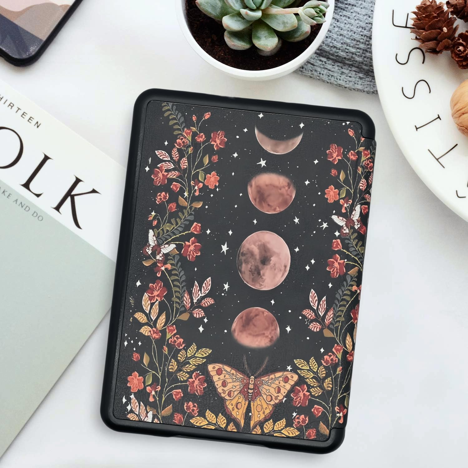 Custodia per tutti i nuovi Kindle da 6 pollici 2024 e 2022 (11 generazioni), custodia protettiva leggera in pelle PU con accensione e spegnimento automatico, cinturino da polso