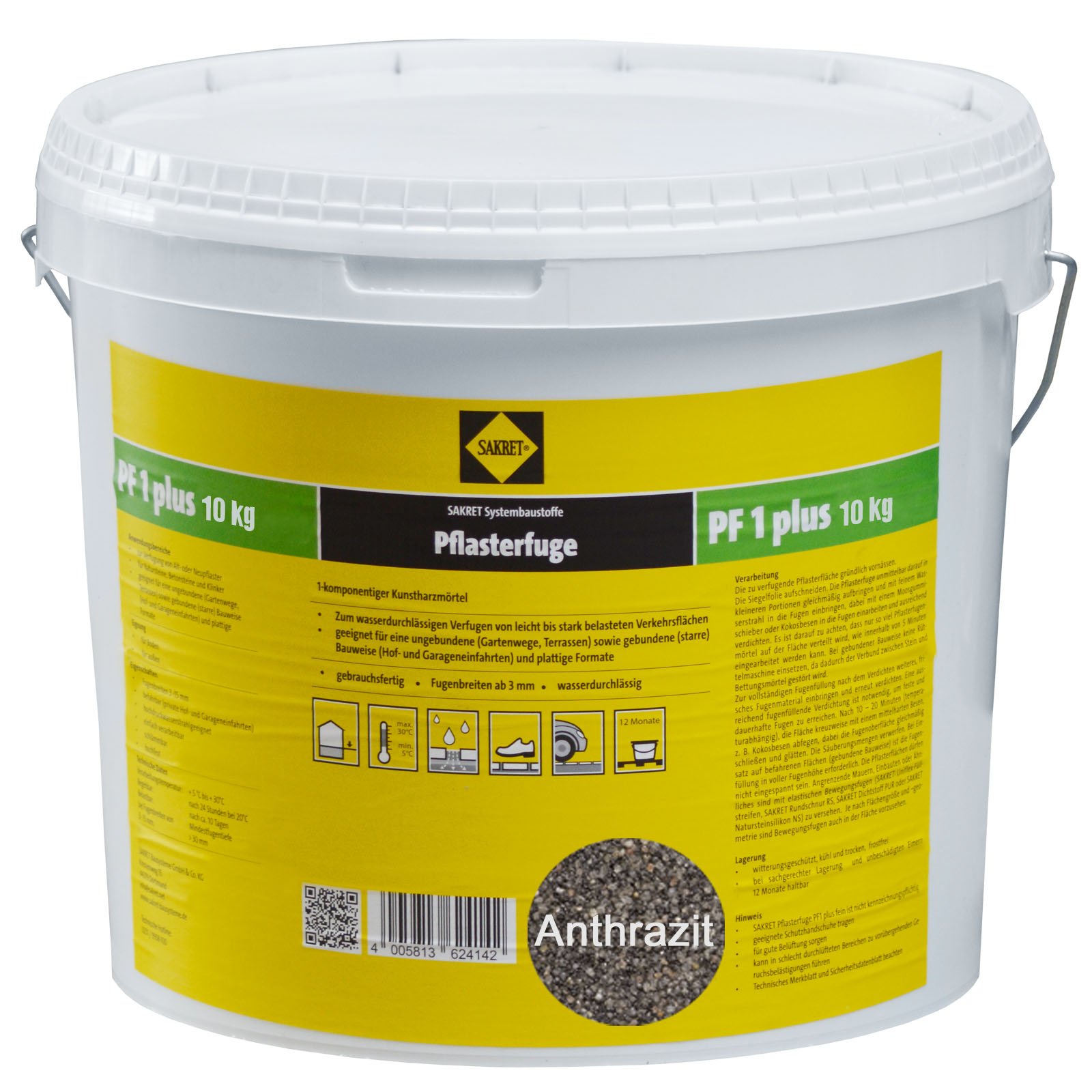 Sakret Pflasterfugenmörtel PF1 Plus (10kg, Anthrazit)