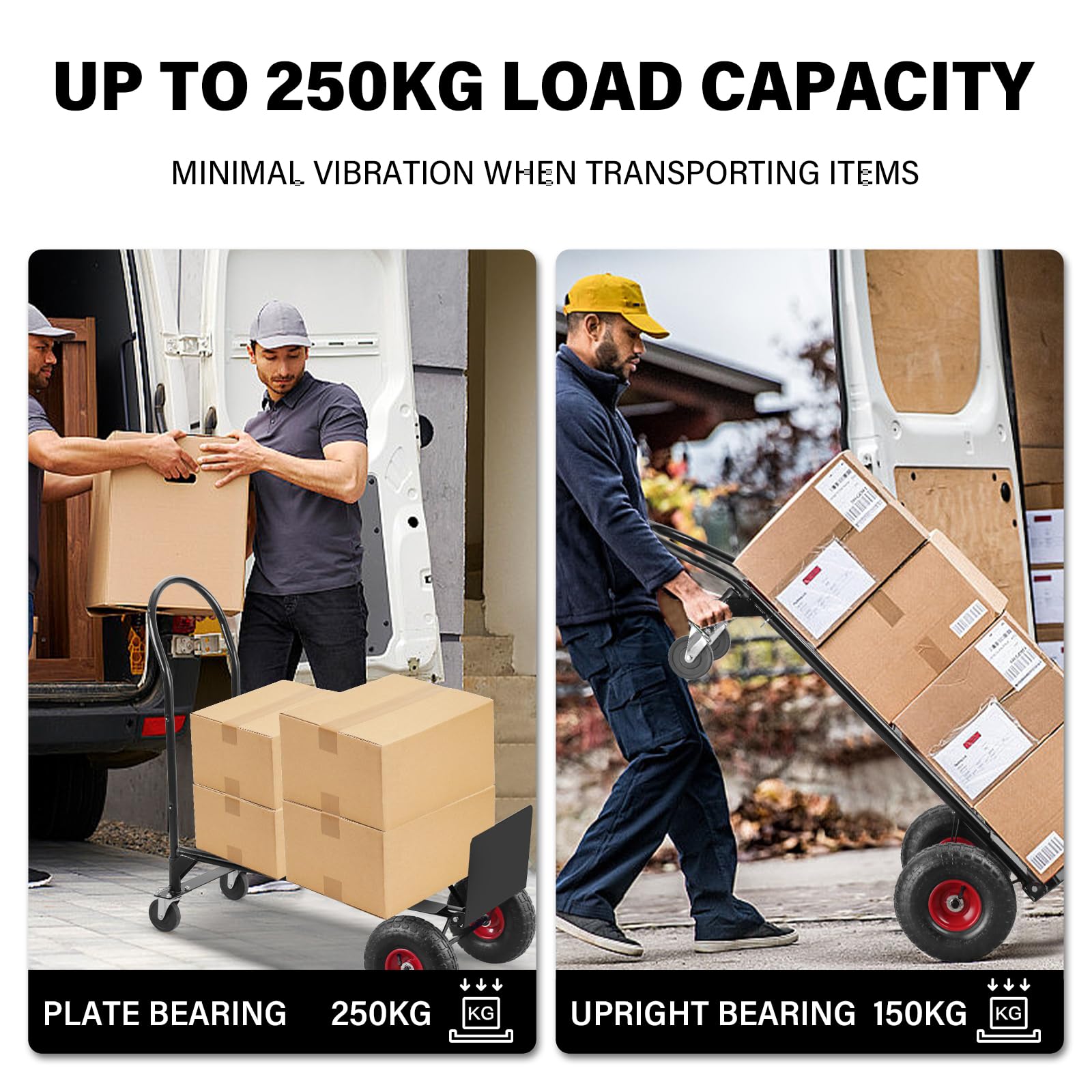 TEENO Carretilla Plegable | Carretilla Multifuncional 2 en 1 | Carretilla Plegable y Carro con Ruedas | hasta 350 KG | Transformable | Transporte Fácil para Equipaje, Almacenes, Compras y Industrial