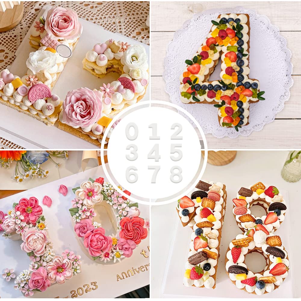 Stencil Numeri Per Torte | Set Da 9 Pezzi (0-8) | In PET | Per Decorazione Dolci Fai Da Te - Foto 7