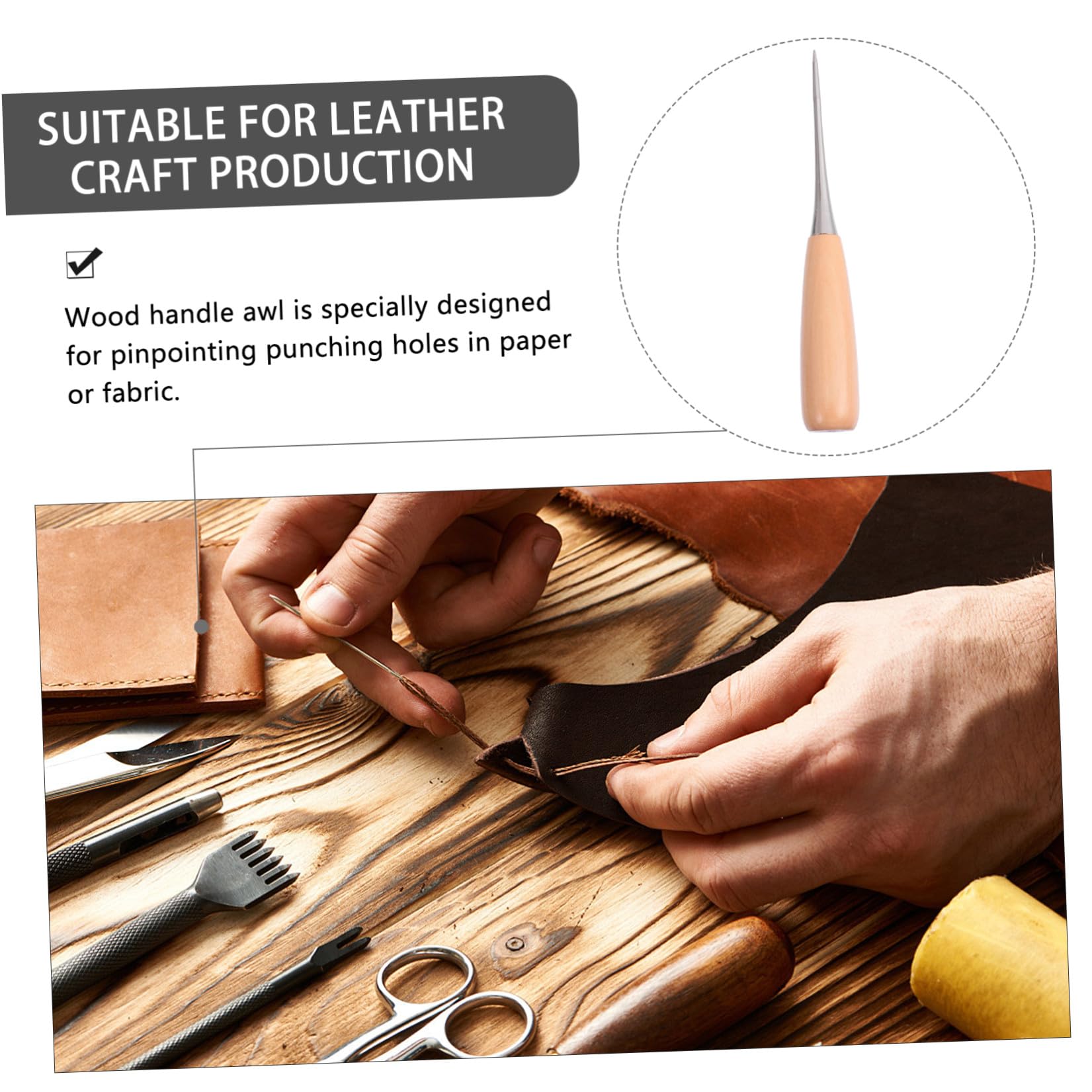 Operitacx 18 Stück Lederhandwerks-werkzeugset Ledernähset Lederbrennwerkzeug für Heimnäharbeiten Diy-werkzeugset zum Nähen Verschiedener Materialien Wie Leder, Stoff, Denim, Canvas