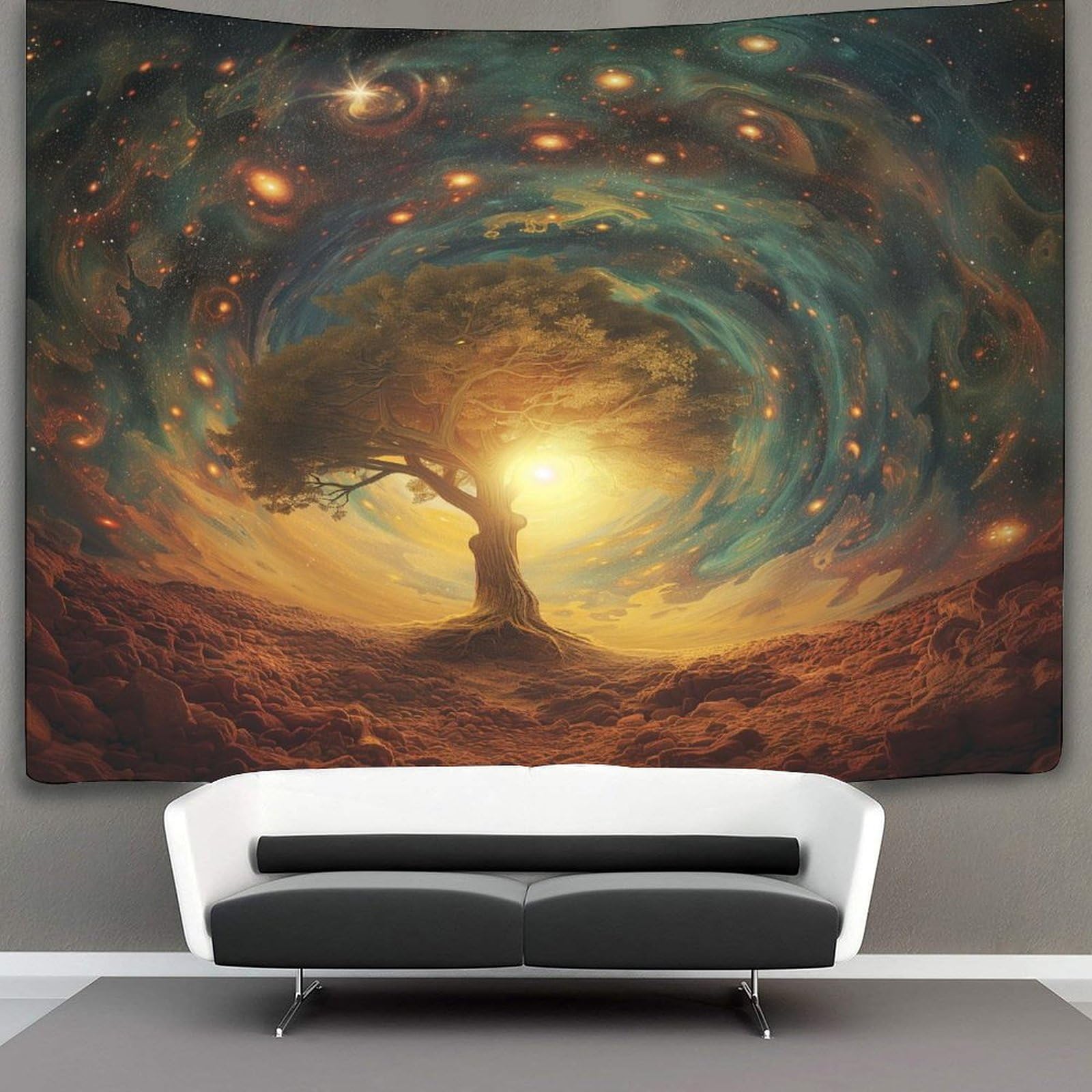 Kaiyun Style-12 Light Of The Universe Tapestry Tree Of Life Wall Hanging Bedroom Home Decor 150Cmx200cm