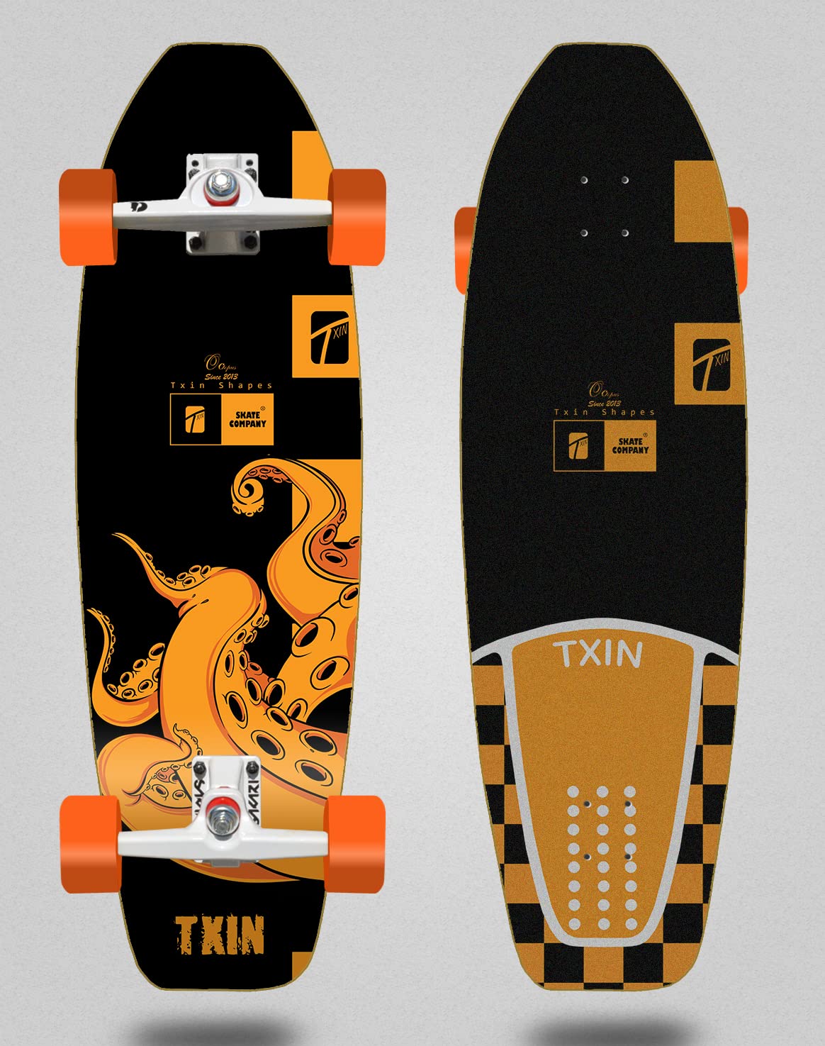 TXIN Surfskate Complete with SGI Sakari Surf Skate Trucks - Octopus 31.5