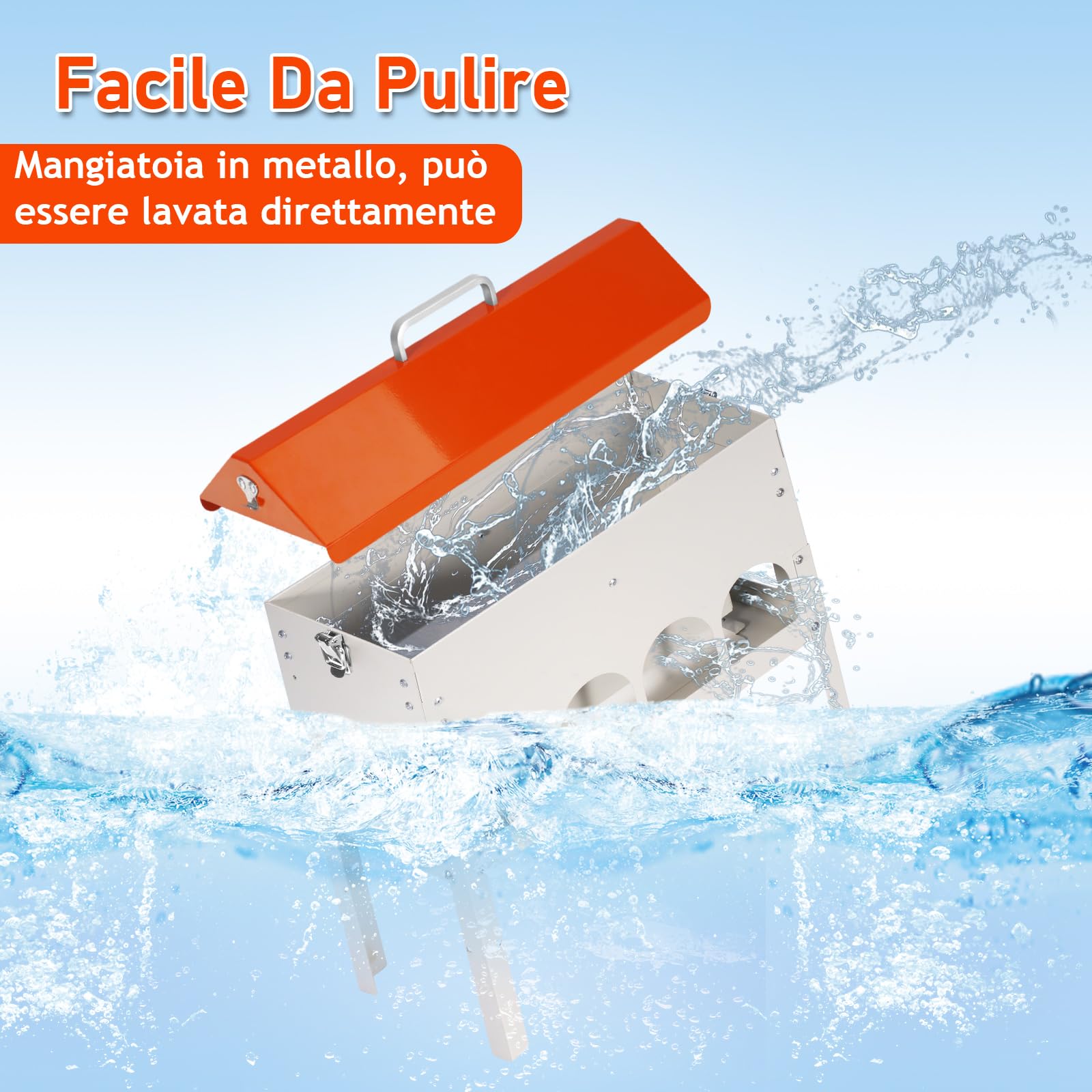 Mangiatoia Automatica Per Galline, 5kg, Distributore Automatico Di Mangime Per Polli, Alimentatore Per Anatre E Piccioni, Può Essere Sollevato, Antispreco, Accessori Per Pollame